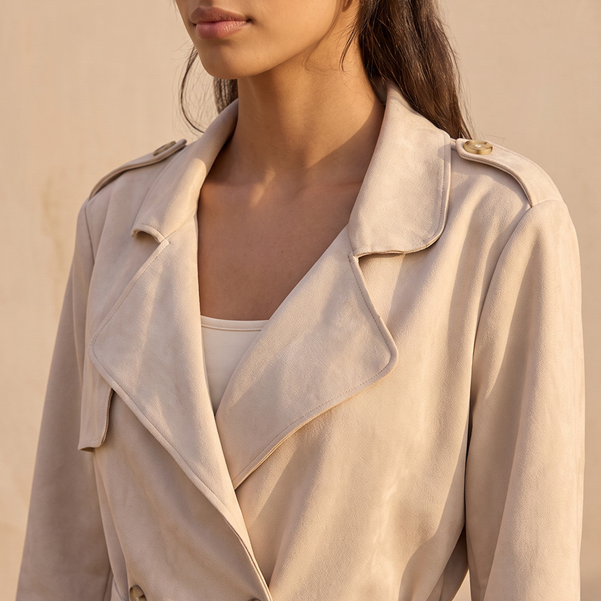 Lee Cooper Suede Trench Jacket with Belt-women-winterwear-coatsandjackets-jackets-image-4