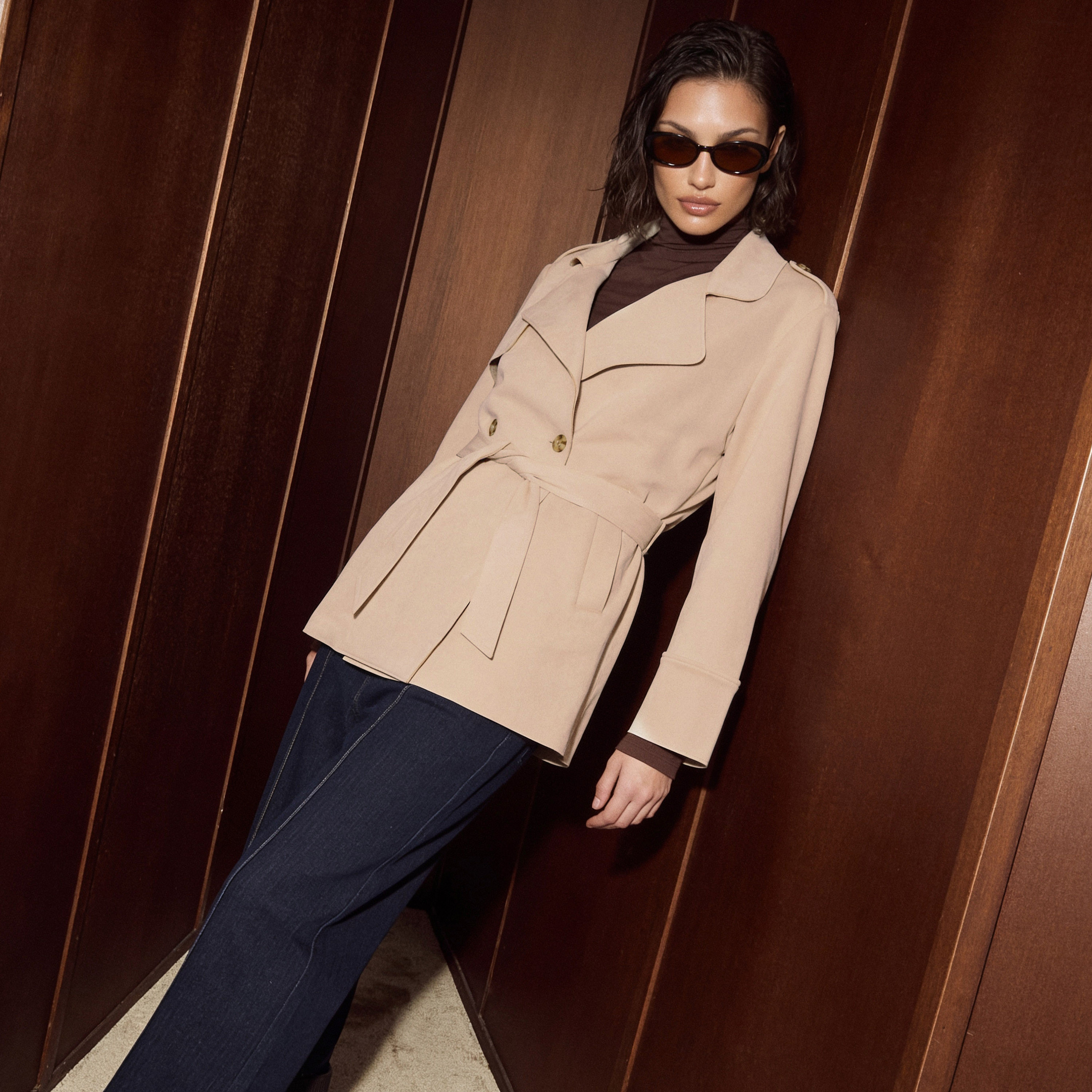 جاكيت ترنش شمواه بحزام من لي كوبر-women-winterwear-coatsandjackets-jackets-image-1