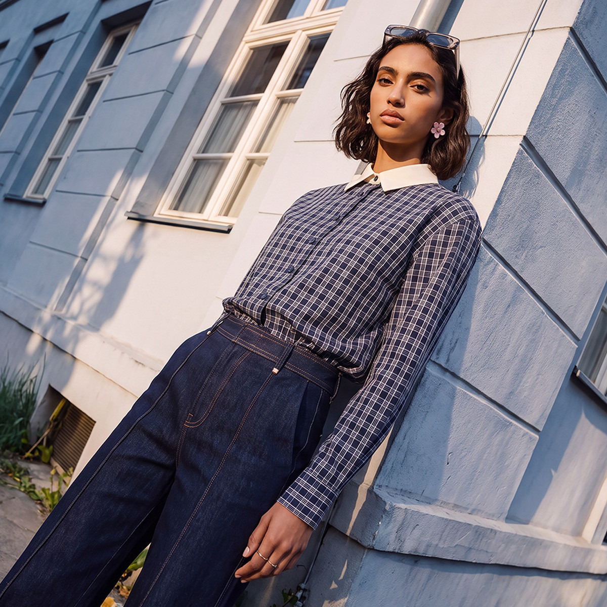 Lee Cooper Cotton Shirt with Checks-women-clothing-shirtsandblouses-shirts-image-1