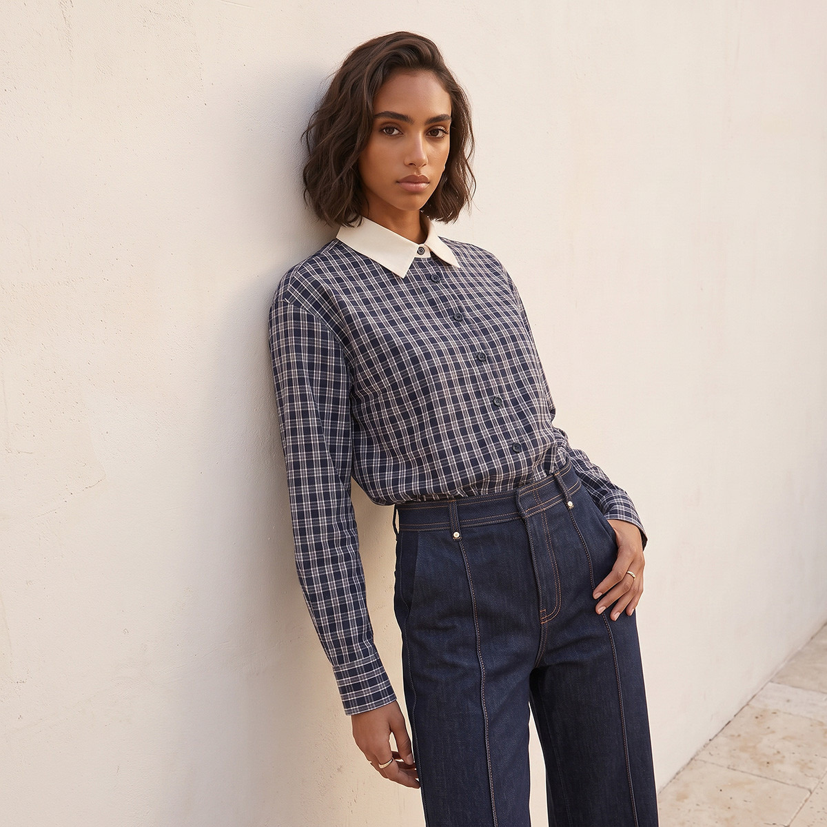 Lee Cooper Cotton Shirt with Checks-women-clothing-shirtsandblouses-shirts-image-2
