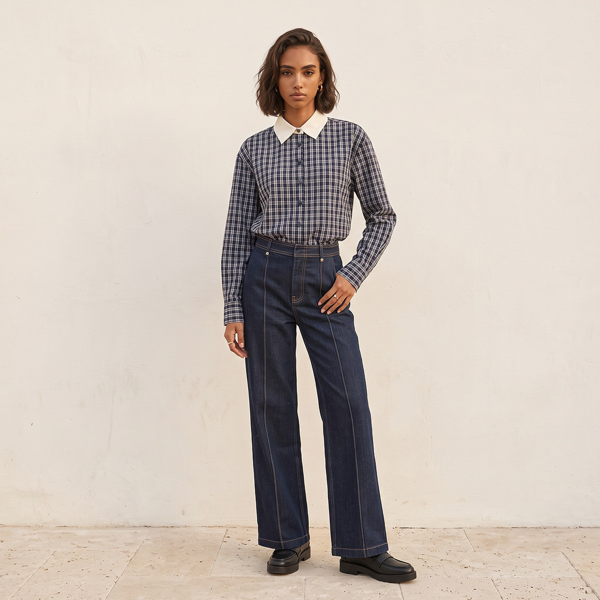 Lee Cooper Cotton Shirt with Checks-women-clothing-shirtsandblouses-shirts-image-3