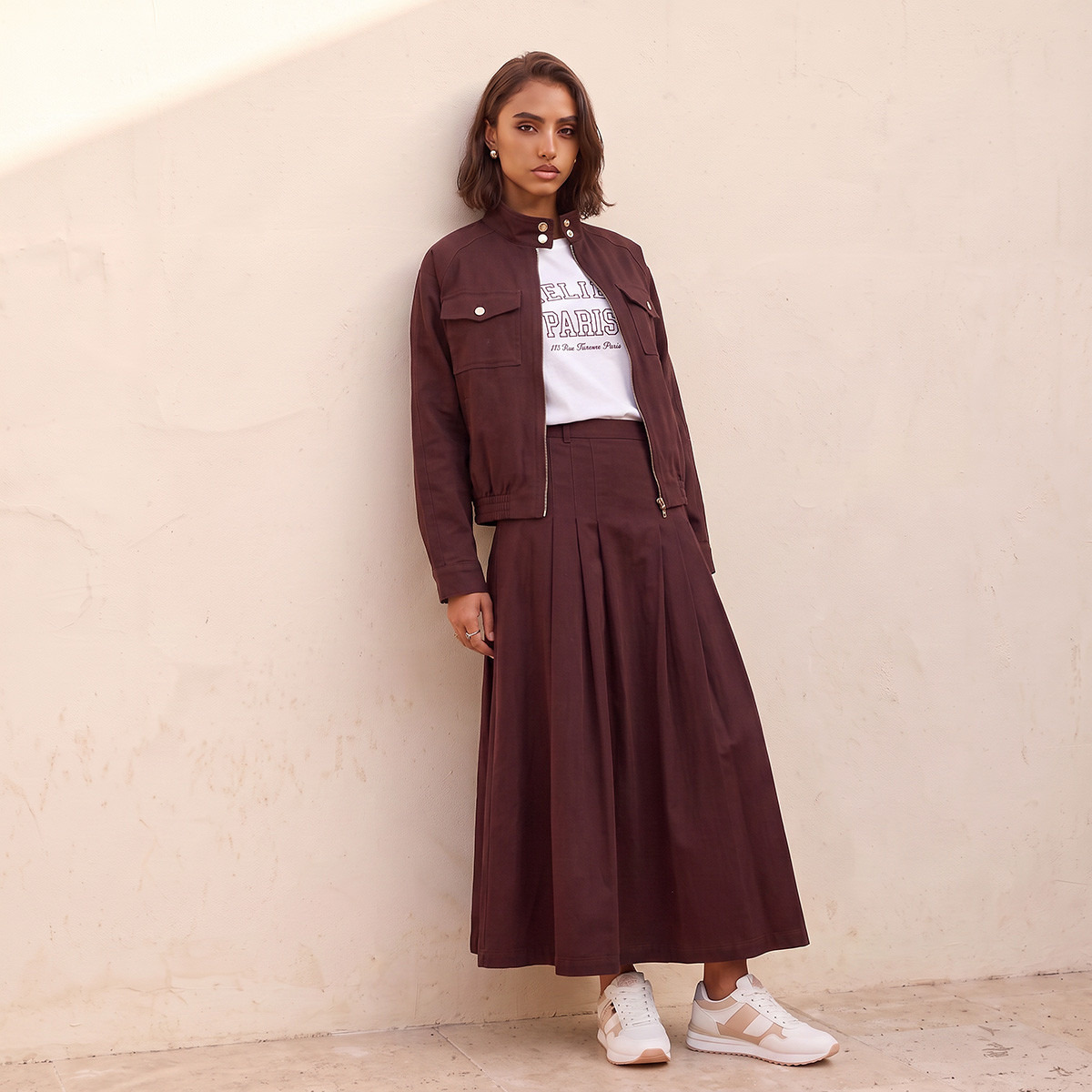 Lee Cooper Cotton Regular Bomber Jacket with Flap Pockets-women-clothing-coatsandjackets-jackets-image-3