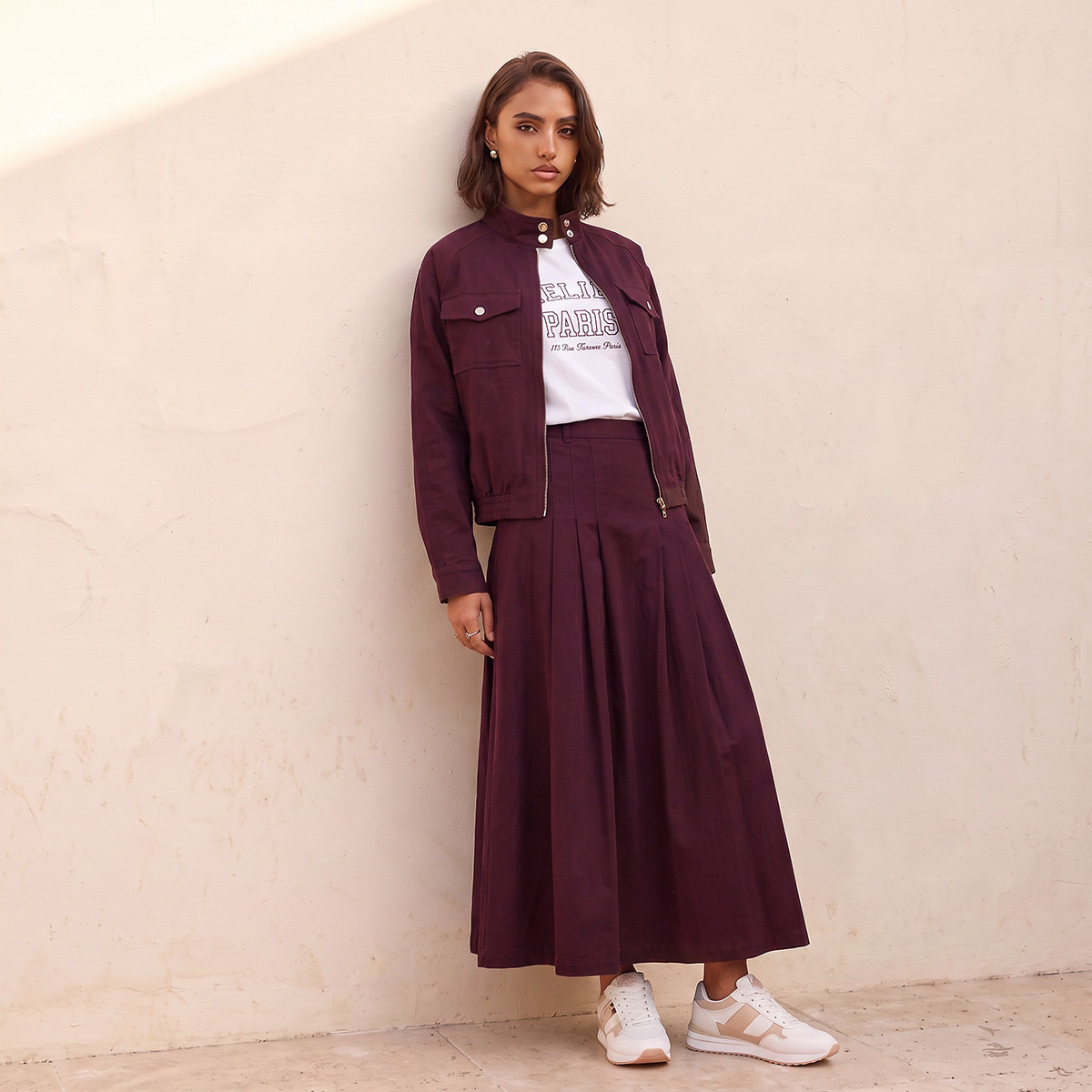 جاكيت بومبر قطن بقصة عادية وجيوب بقلاب من لي كوبر-women-clothing-coatsandjackets-jackets-image-3