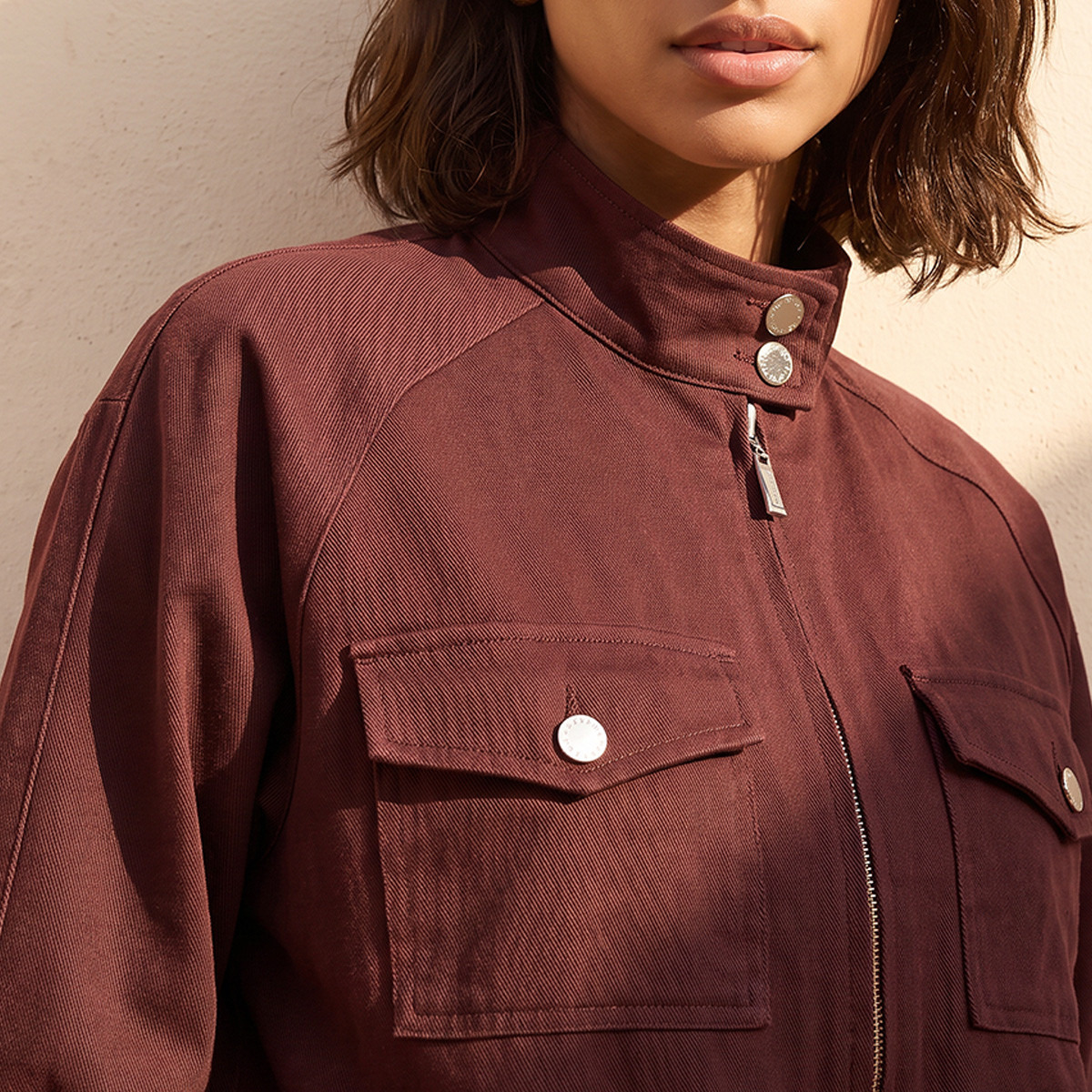 Lee Cooper Cotton Regular Bomber Jacket with Flap Pockets-women-clothing-coatsandjackets-jackets-image-6