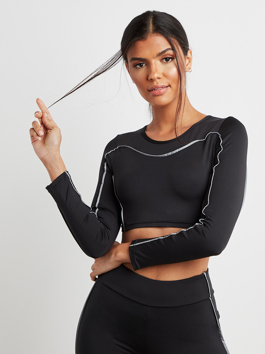 مجموعة من بلوزة رياضية وليقنز من ستايلي-sports-women-clothing-tshirtsandvests-image-3