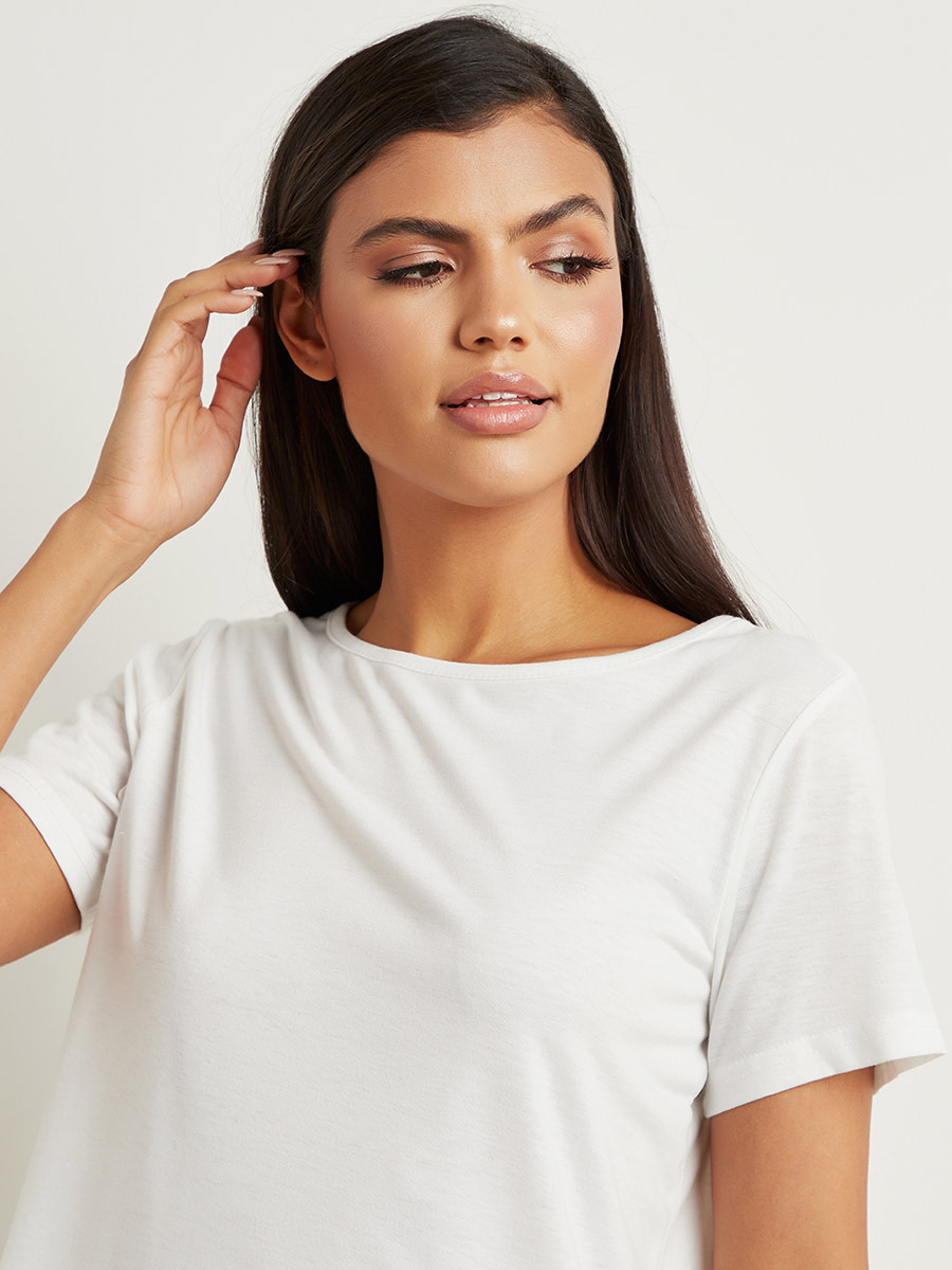 مجموعة من تيشيرت سادة وشورت مطبوع من ستايلي-women-clothing-nightwear-pyjamas-bottoms-image-4