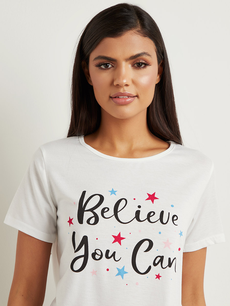 Styli Believe You Can Slogan Printed T-shirt and Cuffed Pyjama Set-women-clothing-nightwear-pyjamas-longsets-image-4