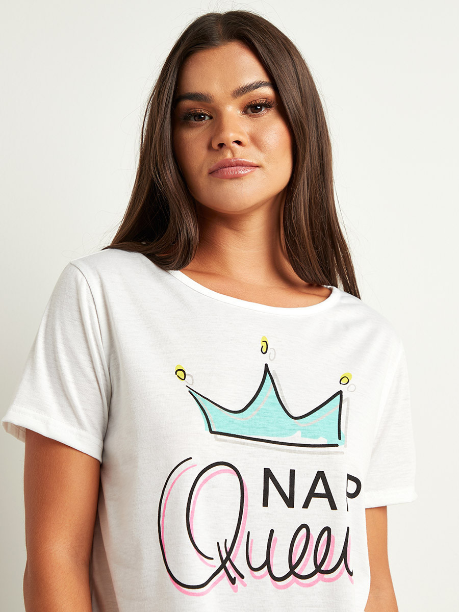 مجموعة من تيشيرت مطبوع وبنطلون بيجاما من ستايلي-women-clothing-nightwear-pyjamas-bottoms-image-2