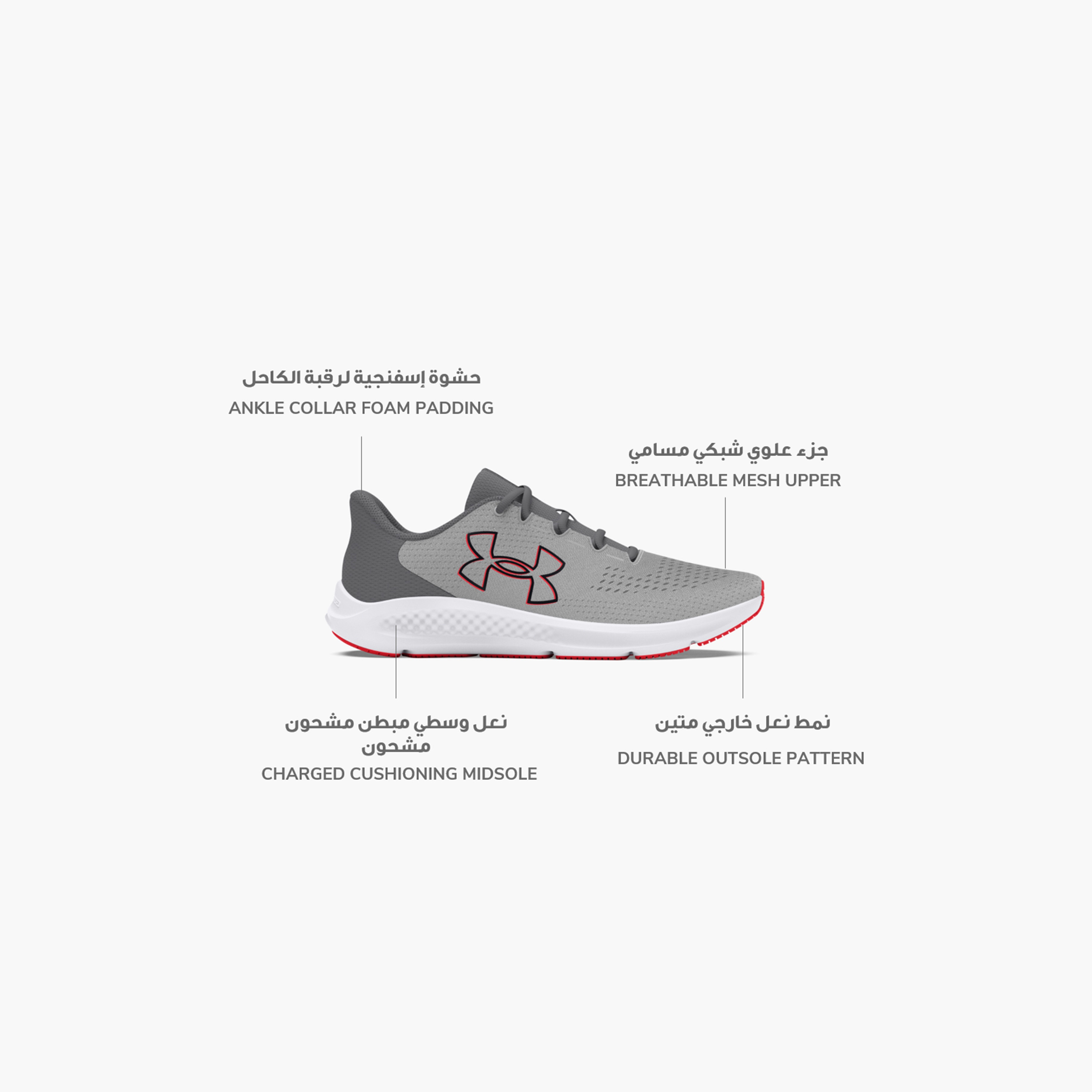 حذاء الجري ذو تشارجد بيرسوت 3 بي ال للرجال من أندر آرمر 3026518-104 | OE-sports-men-shoes-image-11