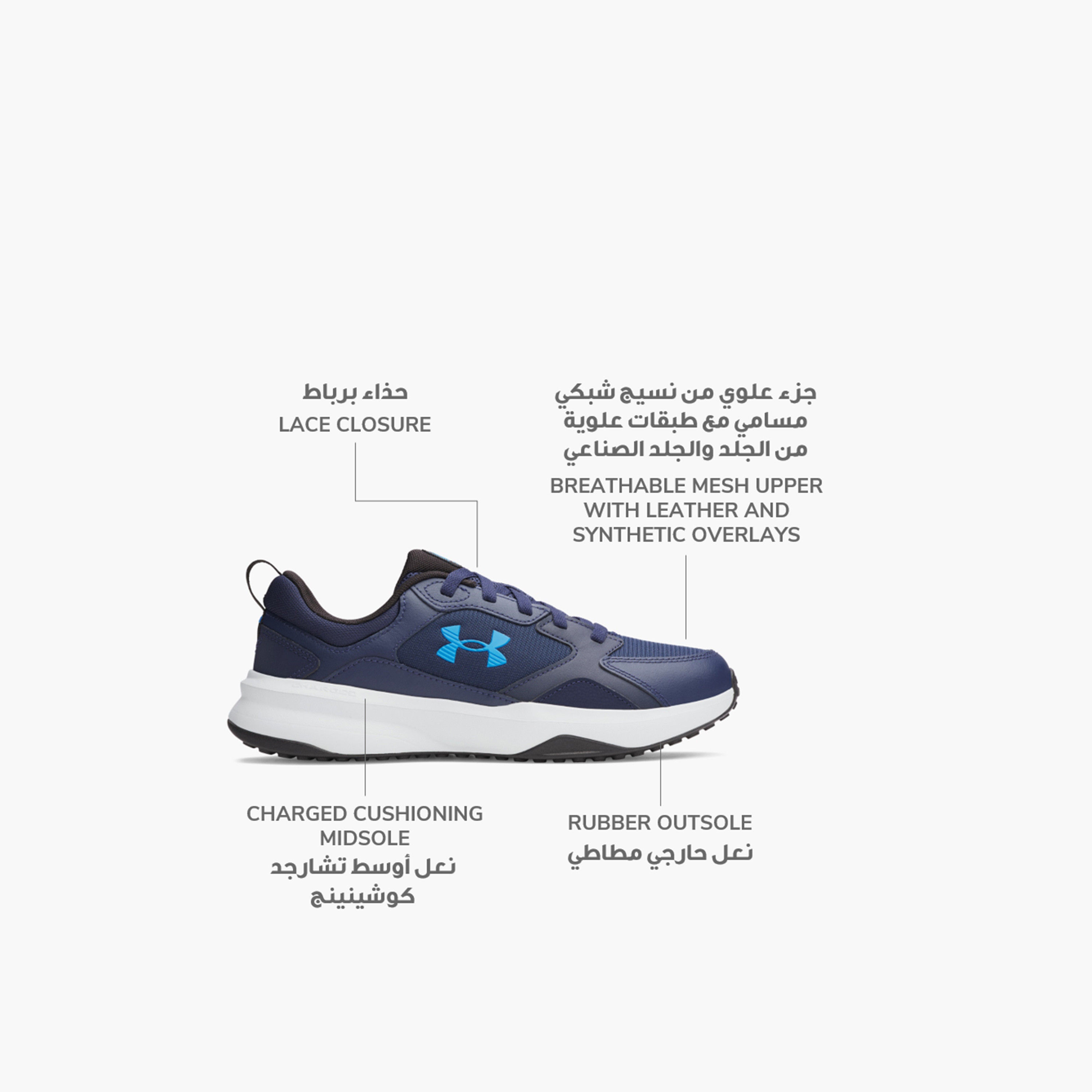 Under Armour Men's Charged Edge Lace-Up Sneakers 3026727 | OE-sports-men-shoes-image-12