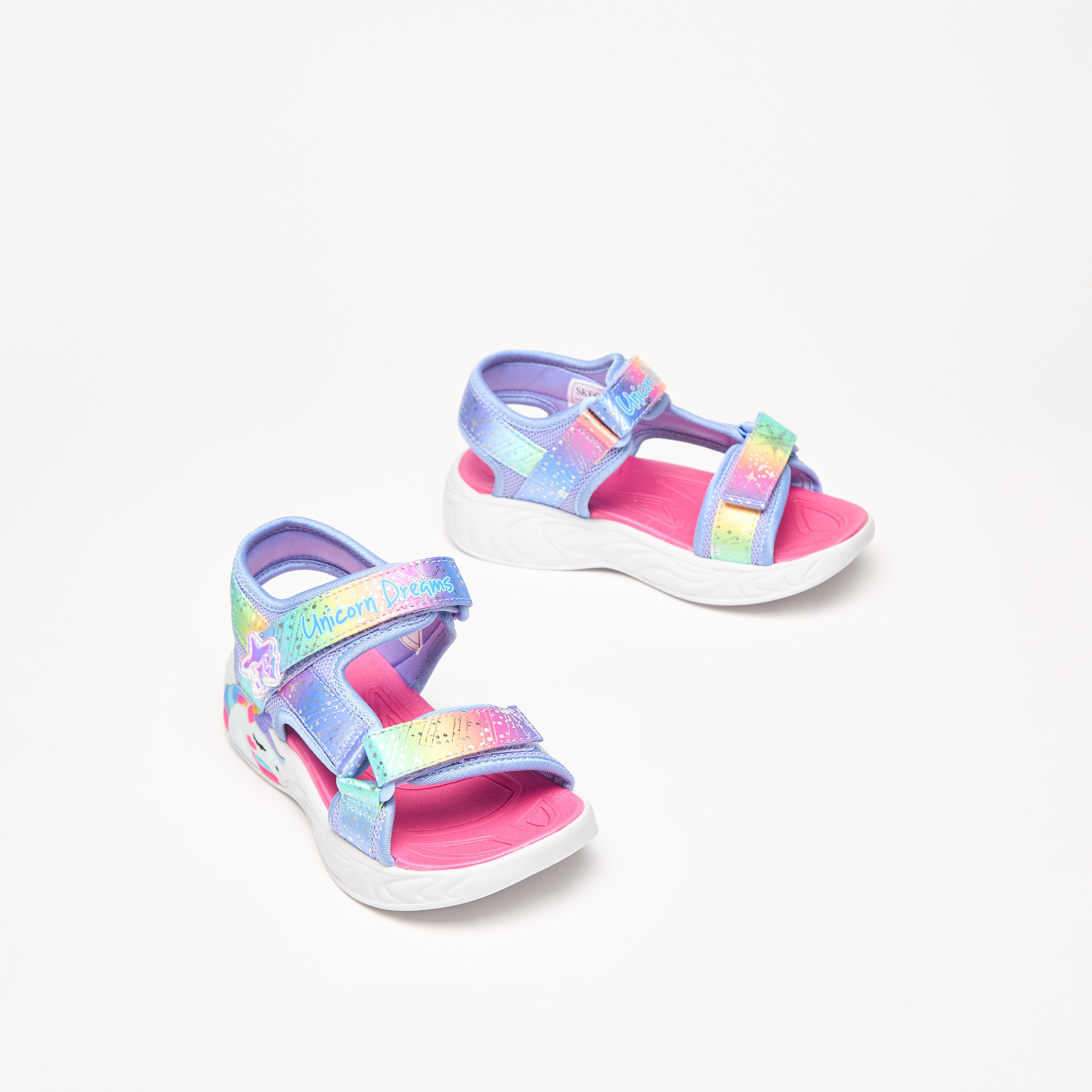 Skechers Unicorn Dreams Girls Memory Foam Sandals 302682L-BLMT | OE-girls-shoes-sandals-image-1
