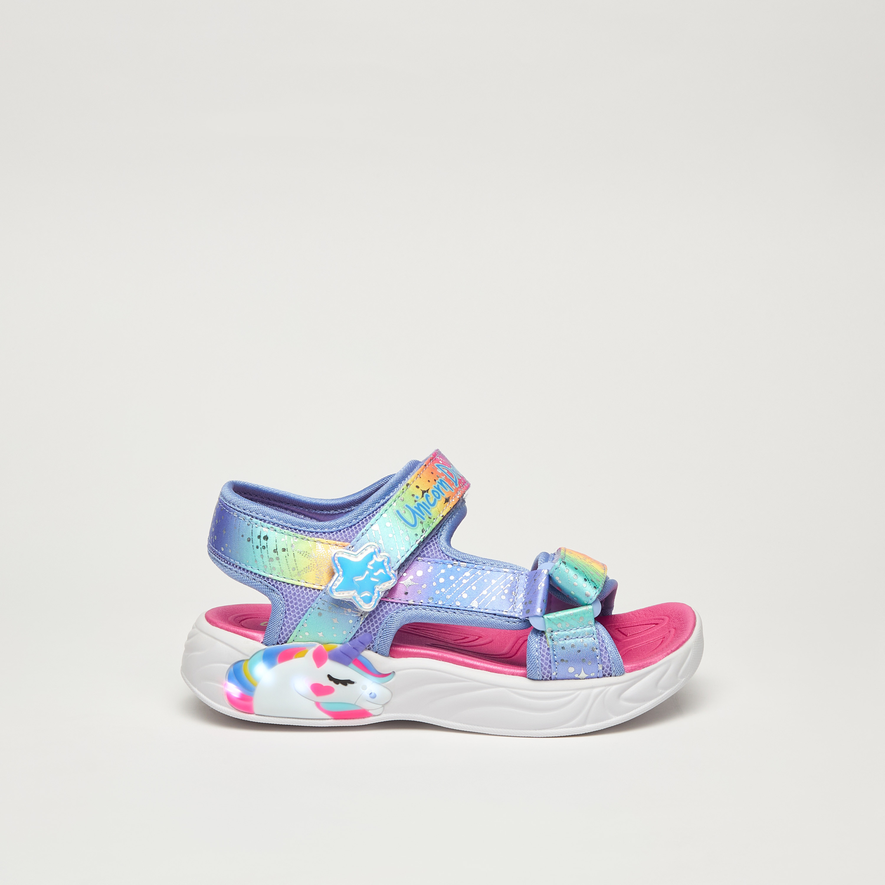 Skechers Unicorn Dreams Girls Memory Foam Sandals 302682L-BLMT | OE-girls-shoes-sandals-image-4