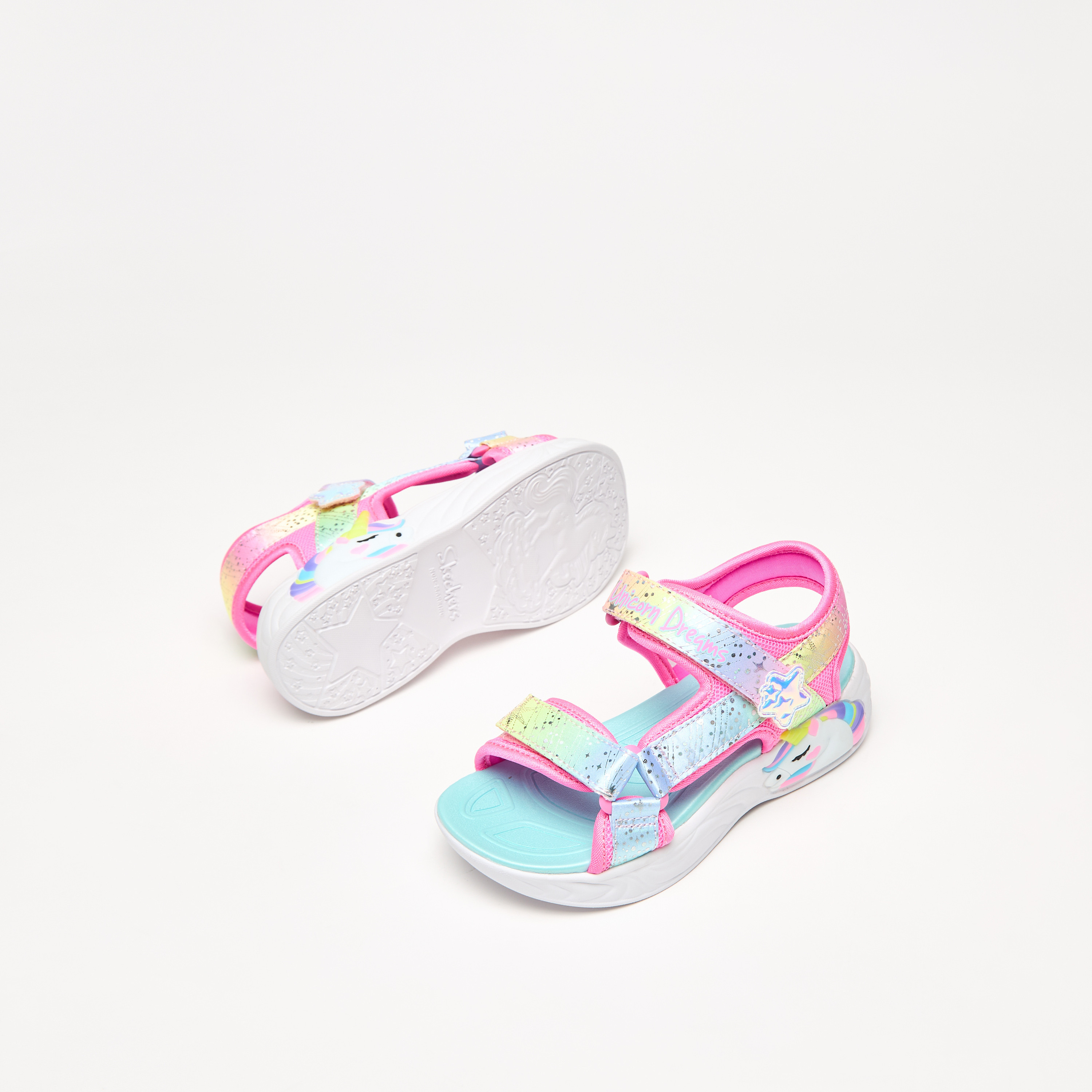 Skechers Unicorn Dreams Girls Memory Foam Sandals 302682L-BLMT | OE-girls-shoes-sandals-image-14