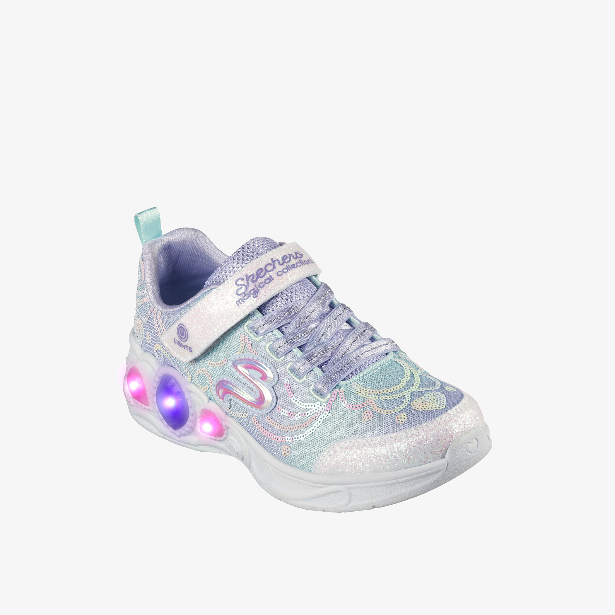 Buy Skechers Girls Light Up Sneakers with Hook and Loop Closure