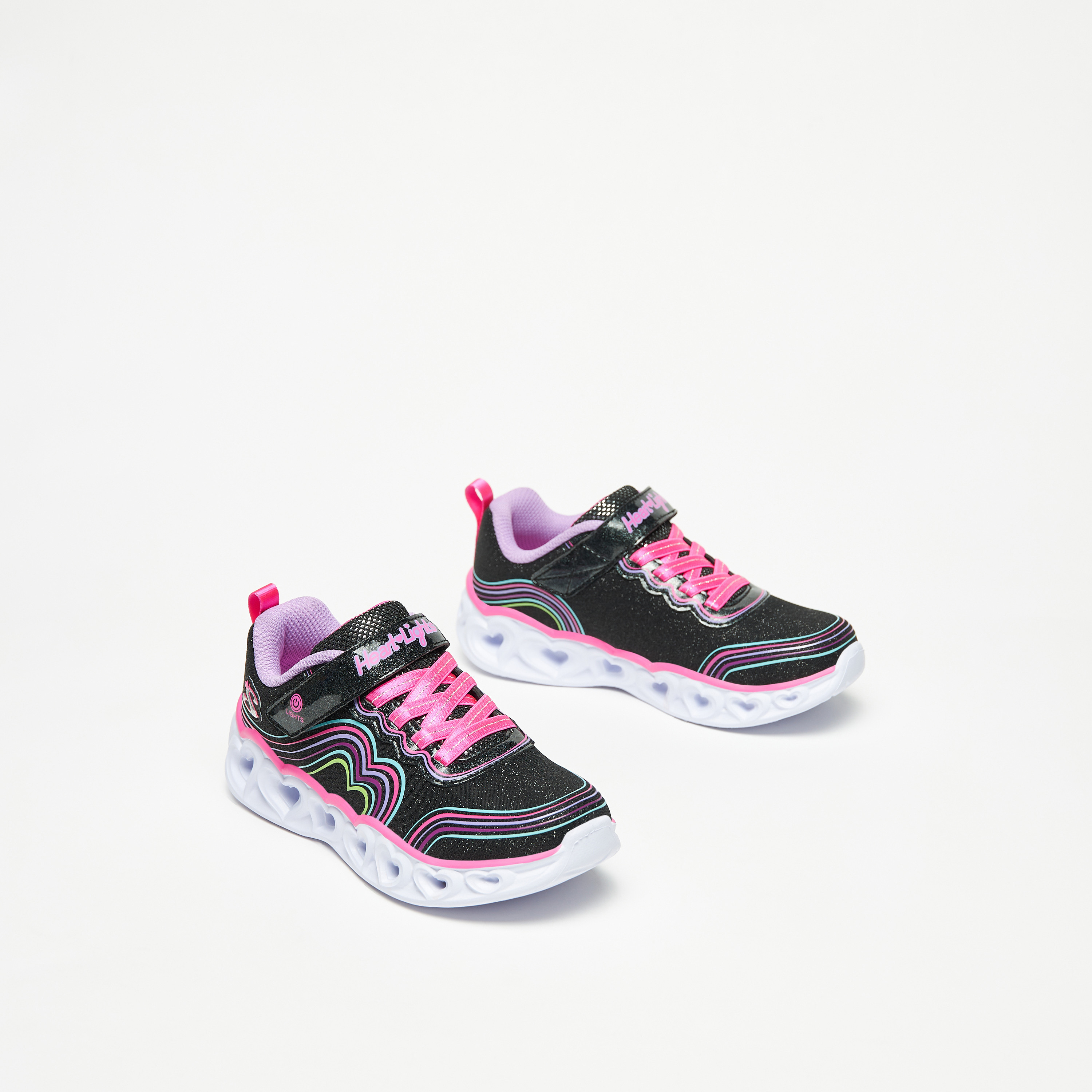 سكيتشرز حذاء رياضي هارت لايتس مضيء ميموري فوم للبنات 302689L-BKMT | OE-girls-shoes-sneakers-image-1
