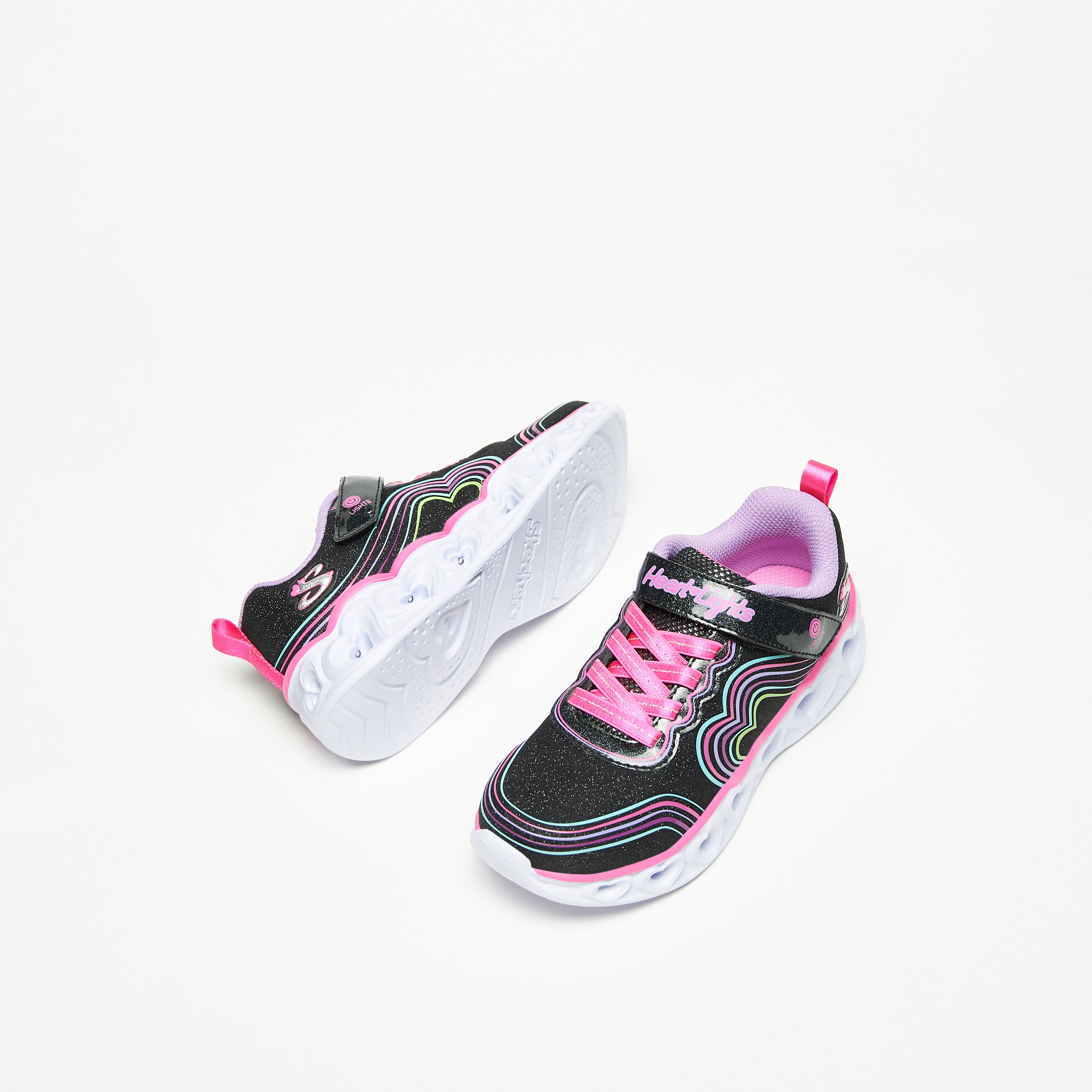 سكيتشرز حذاء رياضي هارت لايتس مضيء ميموري فوم للبنات 302689L-BKMT | OE-girls-shoes-sneakers-image-6