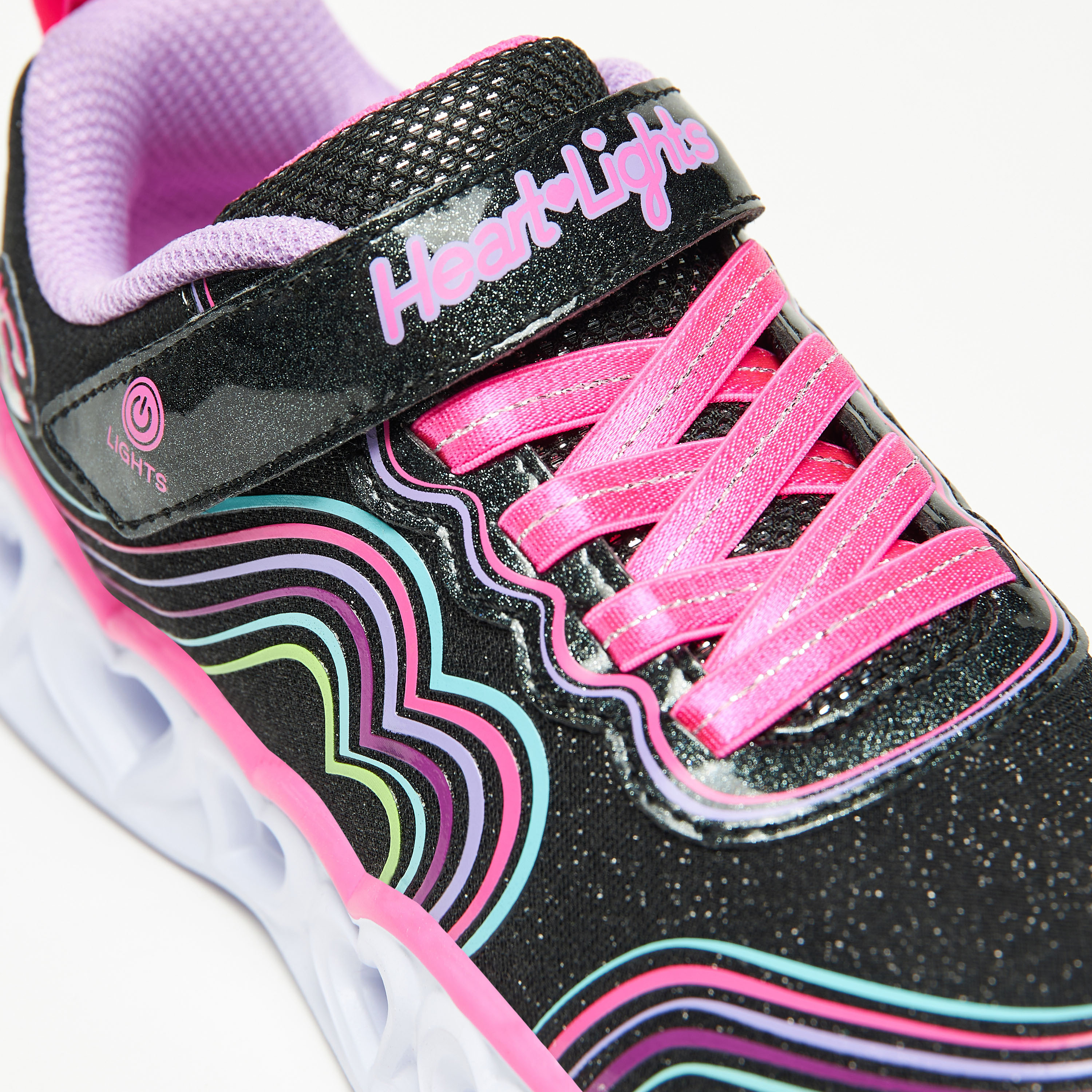 سكيتشرز حذاء رياضي هارت لايتس مضيء ميموري فوم للبنات 302689L-BKMT | OE-girls-shoes-sneakers-image-8