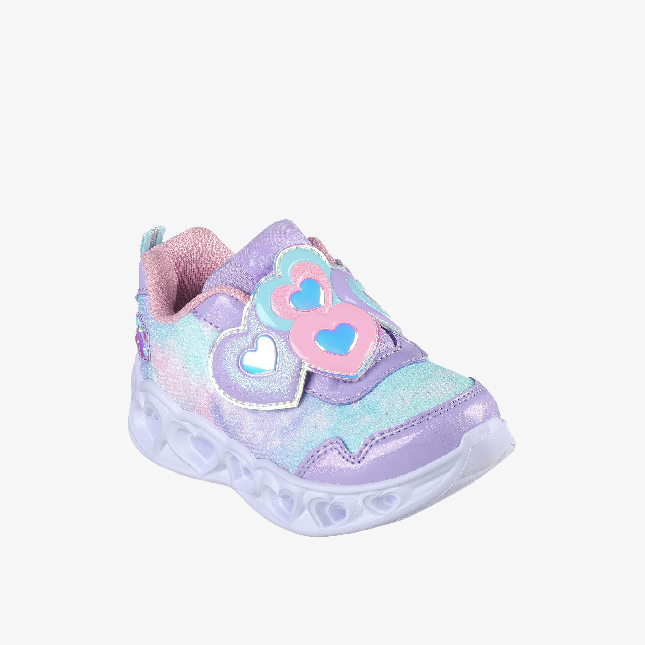 حذاء رياضي مضيء بشريط إغلاق لاصق للبنات من سكيتشرز - HEART LIGHTS-girls-shoes-sneakers-image-1