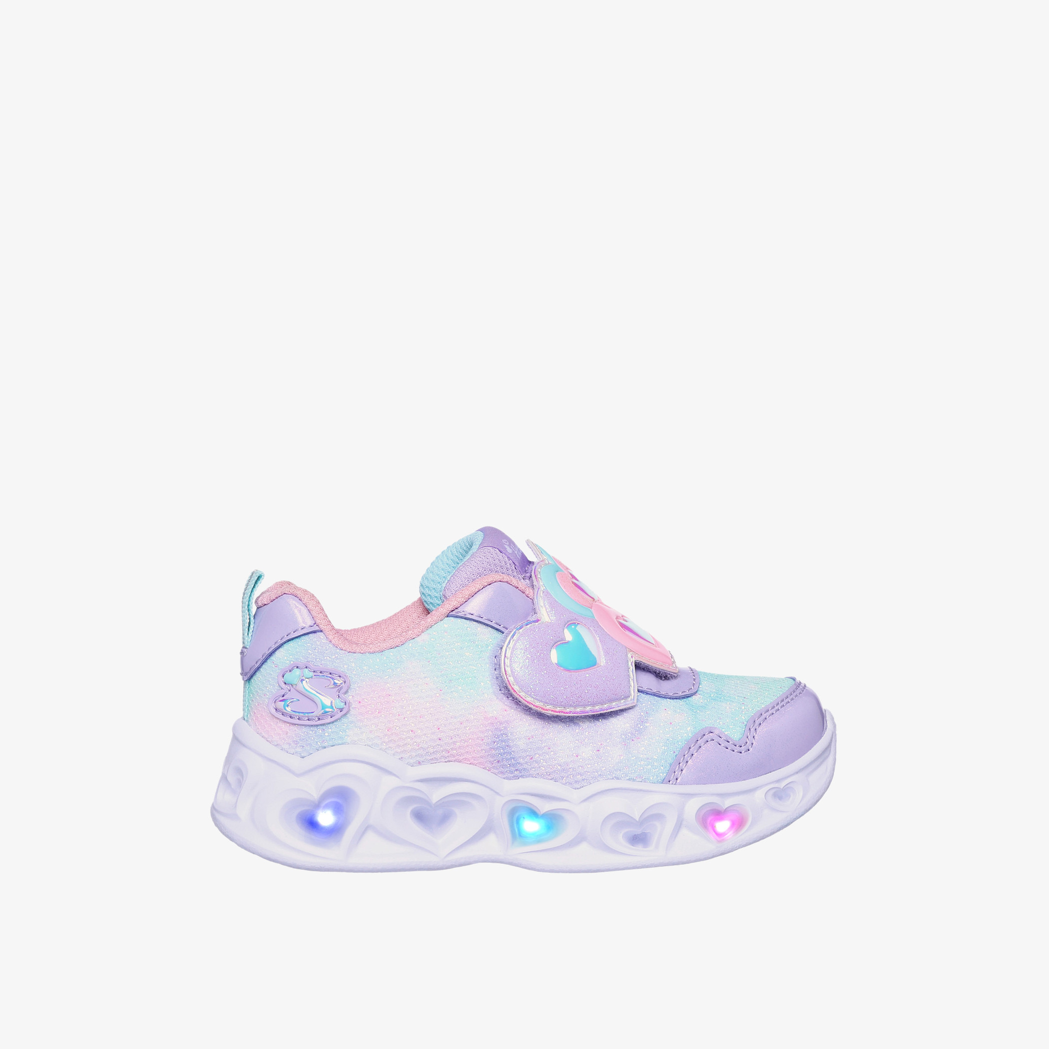 حذاء رياضي مضيء بشريط إغلاق لاصق للبنات من سكيتشرز - HEART LIGHTS-girls-shoes-sneakers-image-3