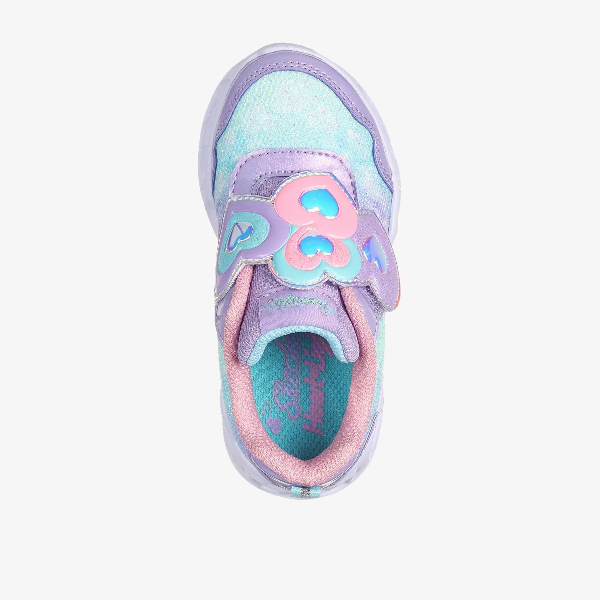 حذاء رياضي مضيء بشريط إغلاق لاصق للبنات من سكيتشرز - HEART LIGHTS-girls-shoes-sneakers-image-4