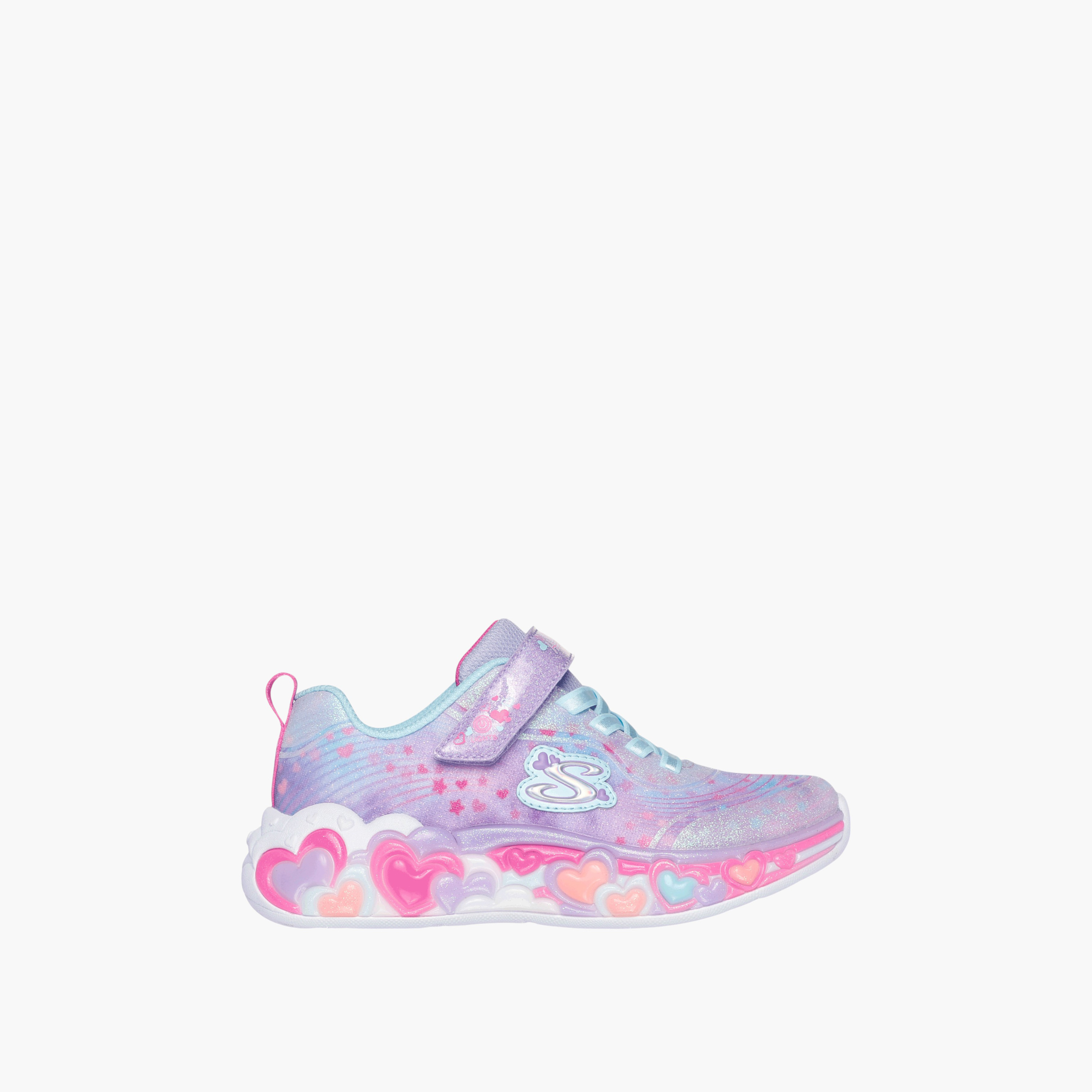 Skechers Girls' ETERNAL HEART LIGHTS Sneakers with Hook and Loop Closure - 302696L-LVMT-sports-girls-shoes-image-5