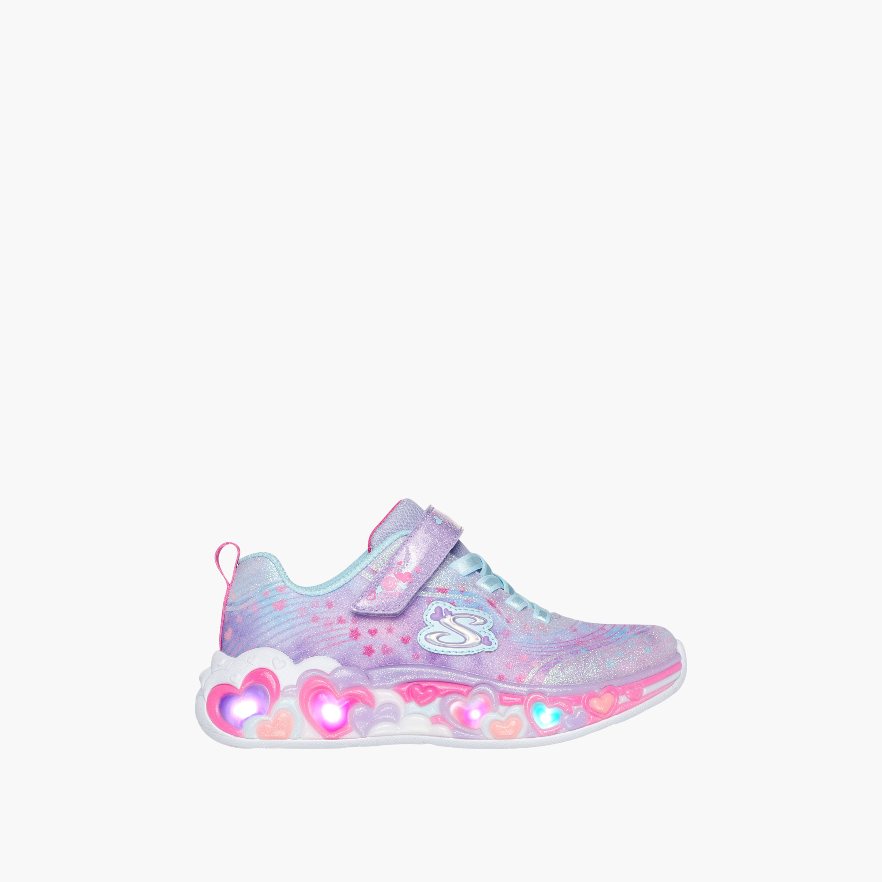 Skechers Girls' ETERNAL HEART LIGHTS Sneakers with Hook and Loop Closure - 302696L-LVMT-sports-girls-shoes-image-3