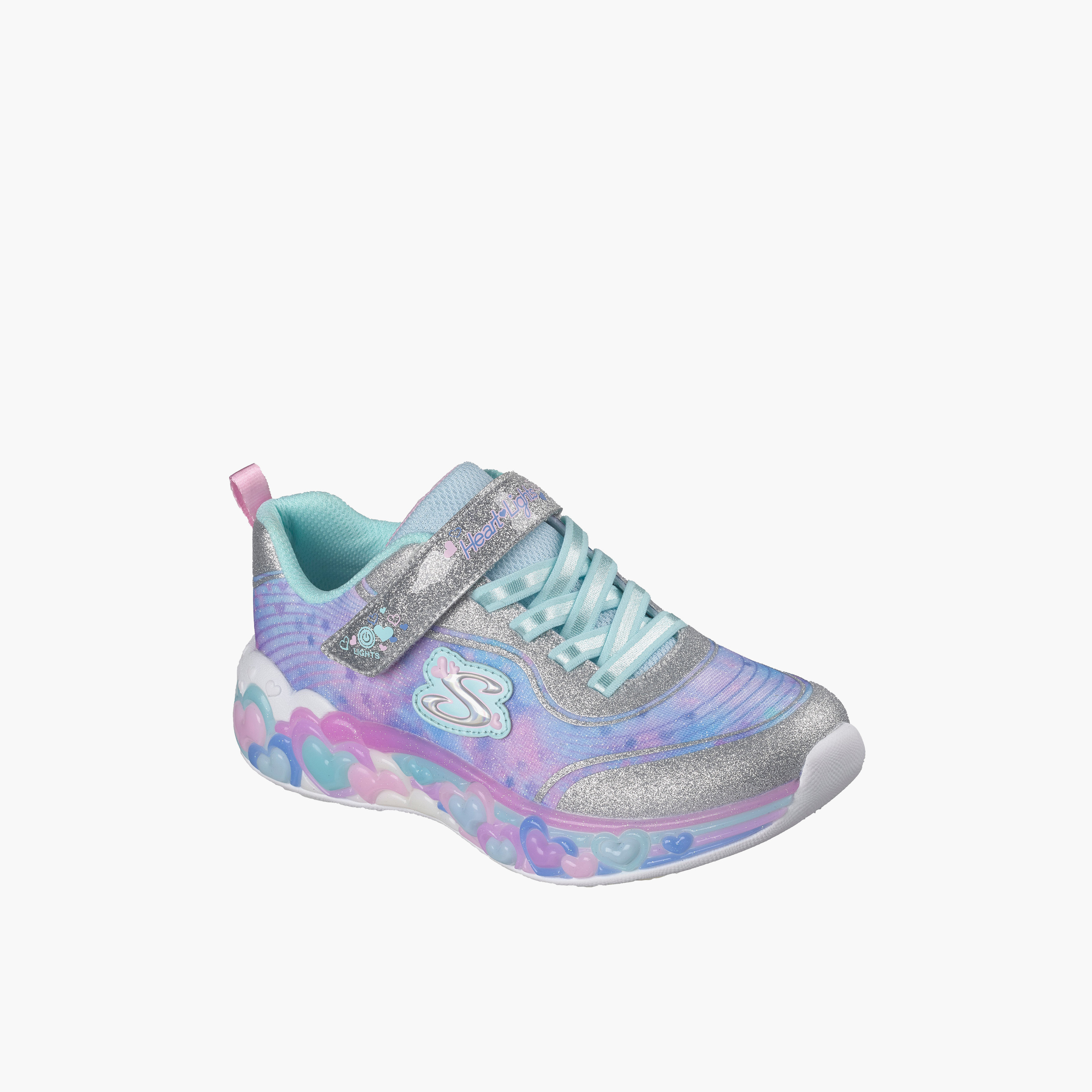 Skechers Girls ETERNAL HEART LIGHTS Hook & Loop Light-Up Ankle Sneakers-girls-shoes-sneakers-image-1