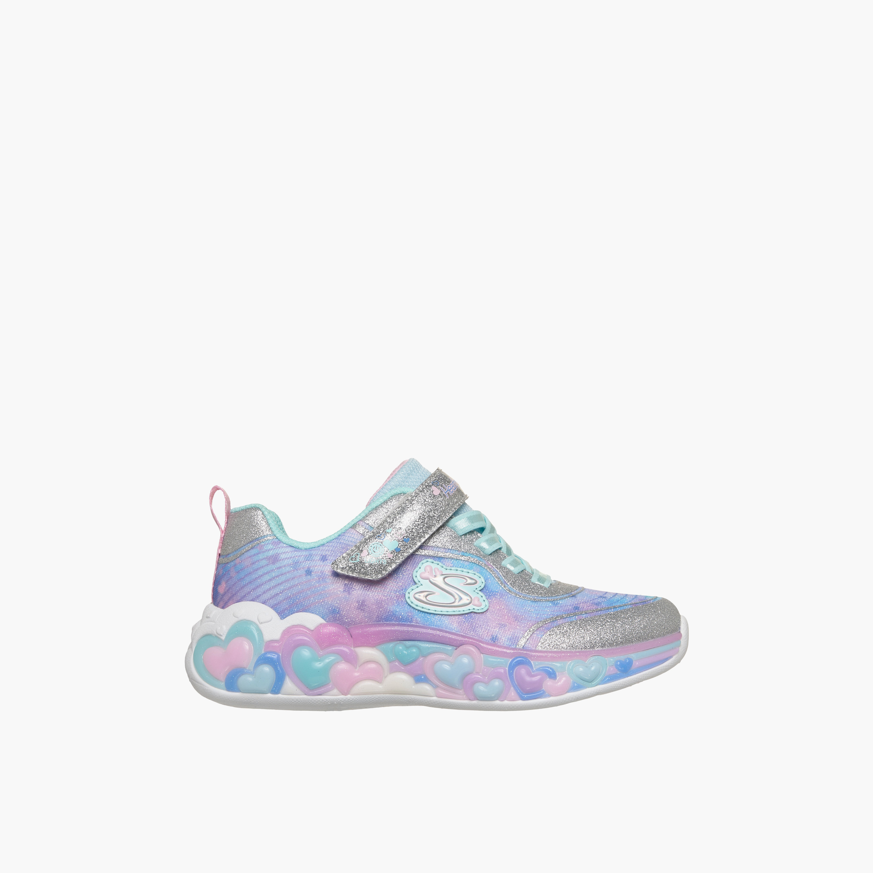 Skechers Girls ETERNAL HEART LIGHTS Hook & Loop Light-Up Ankle Sneakers-girls-shoes-sneakers-image-3