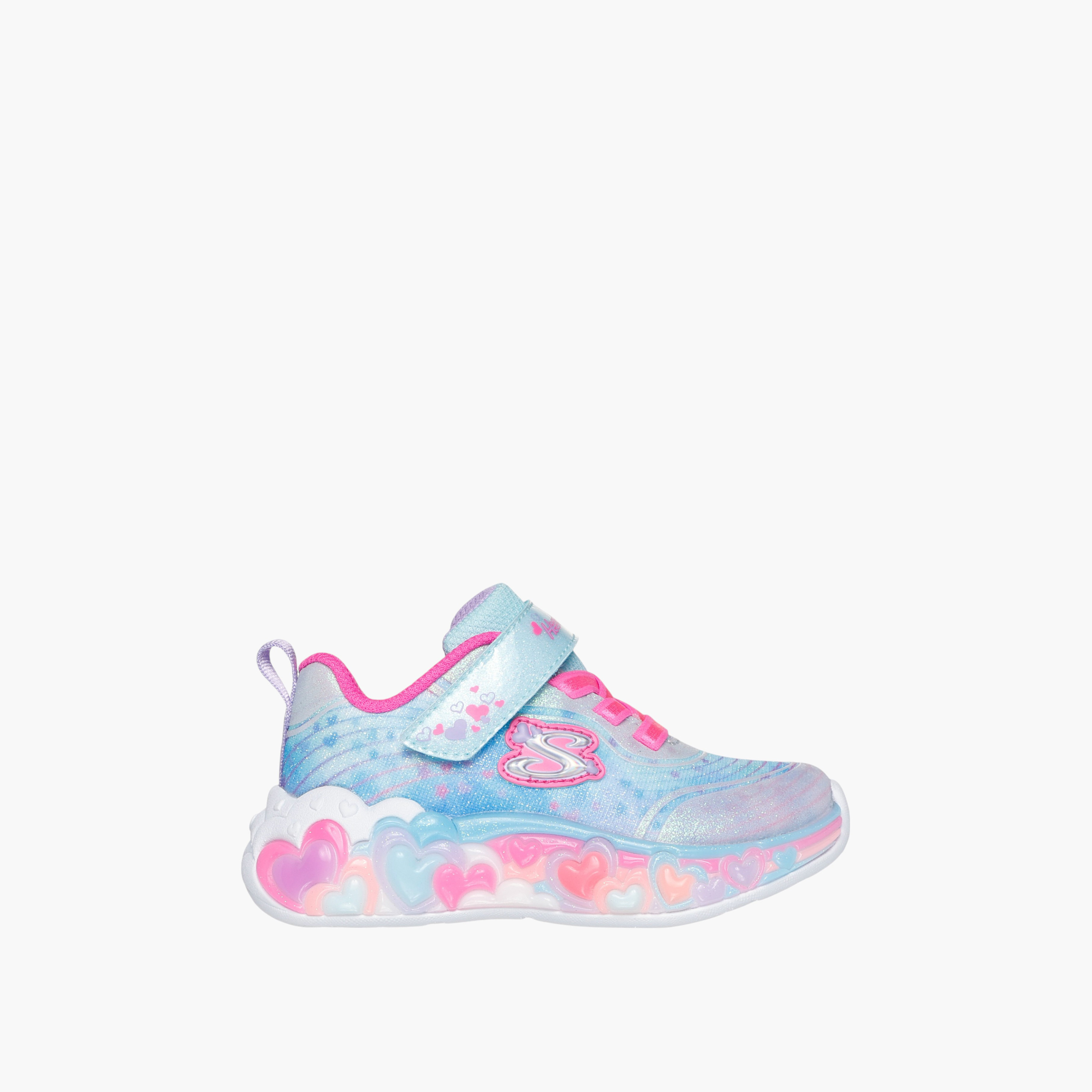 Skechers Girls' ETERNAL HEART LIGHTS Sneakers with Hook and Loop Closure - 302696N-LBMT-girls-shoes-sneakers-image-2