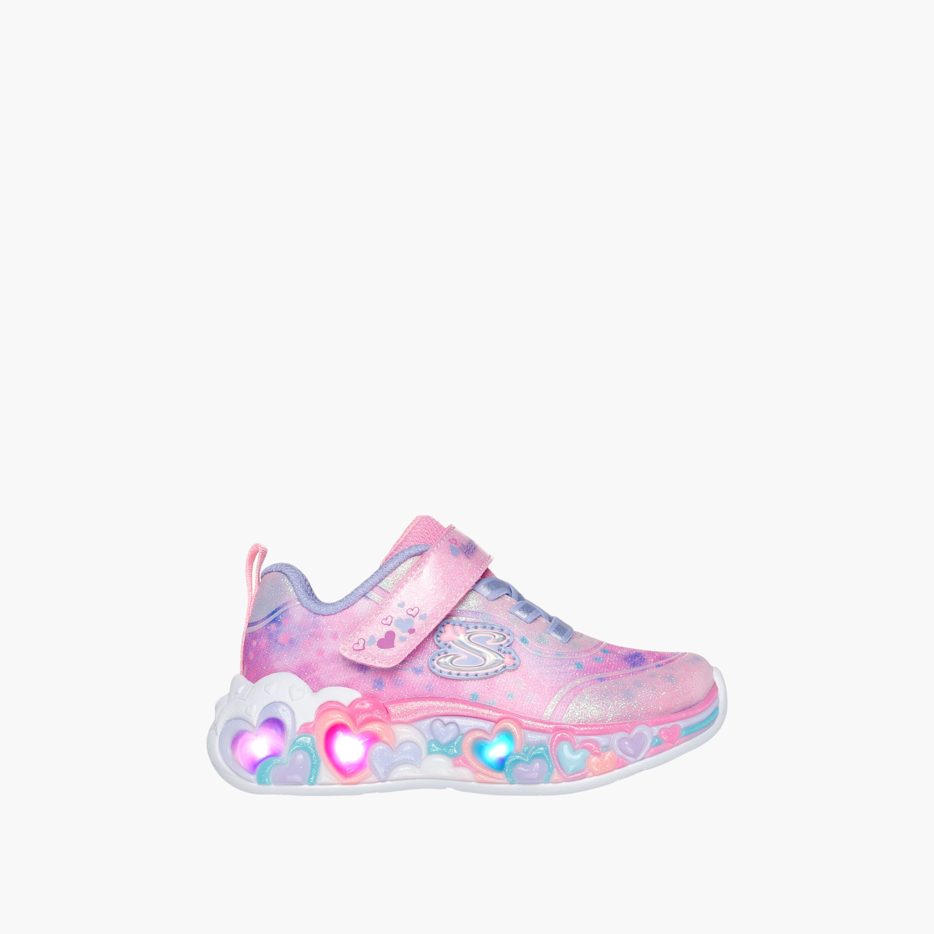 Skechers Girls ETERNAL HEART LIGHTS Hook & Loop Light-Up Ankle Sneakers-baby-girls-shoes-closedshoes-image-3