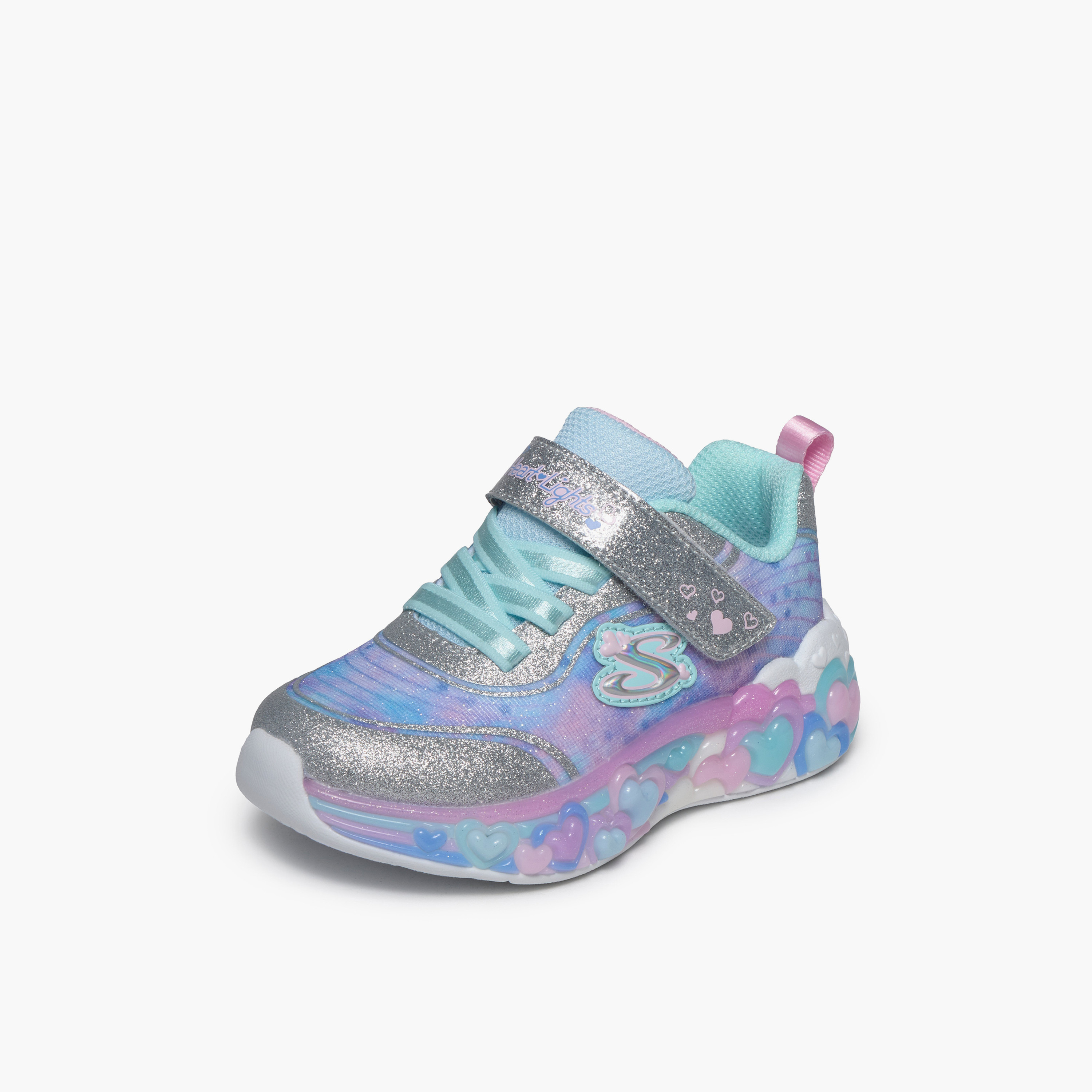 حذاء سنيكرز بشريط إغلاق لاصق إتيرنال هارت لايتس للبنات من سكيتشرز-sports-girls-shoes-image-3