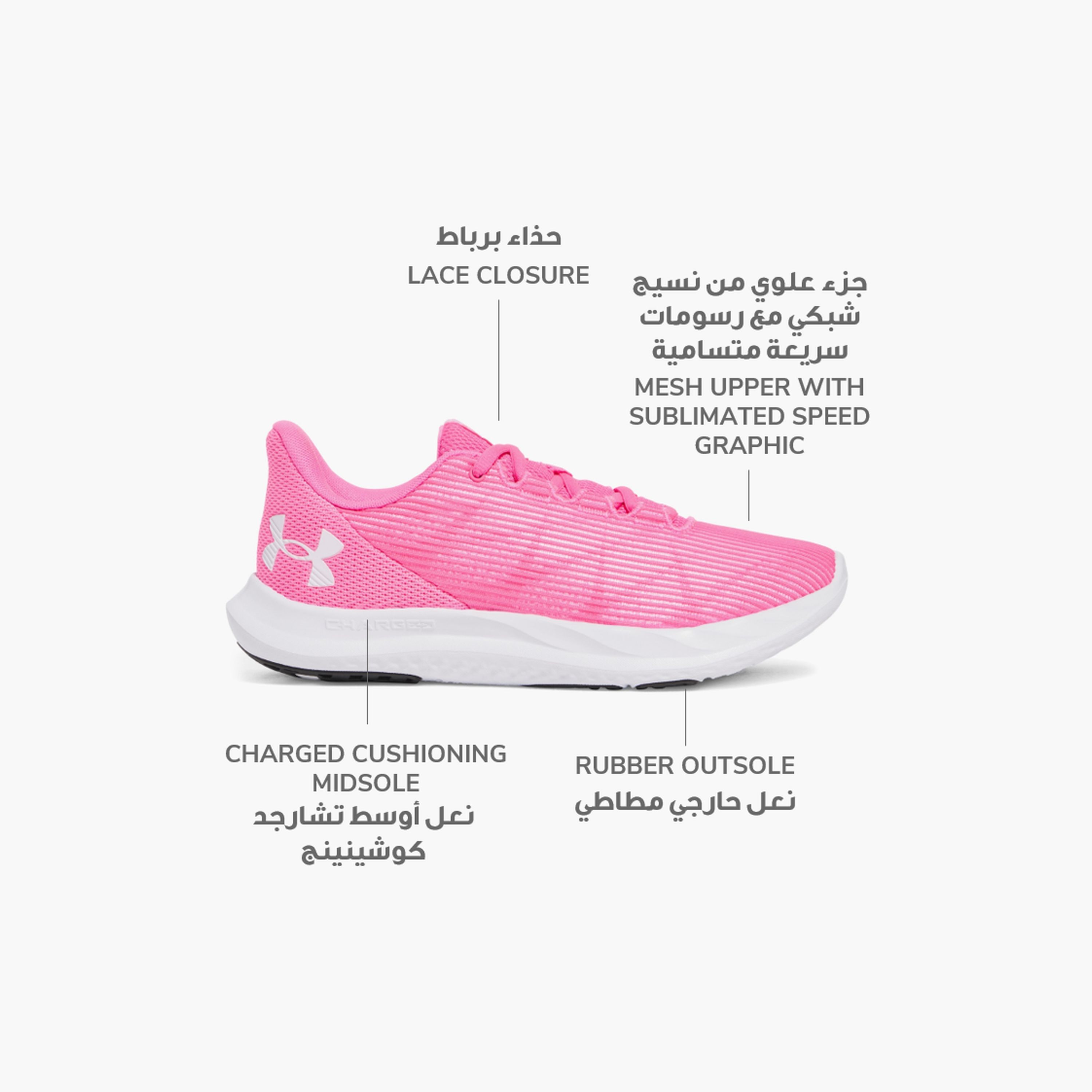 حذاء الجري ذو تشارجد سبيد سويفت للسيدات من أندر آرمر 3027006-001 | OE-sports-women-shoes-image-17