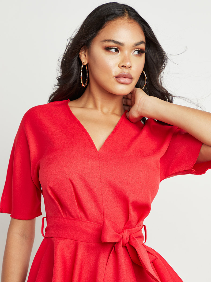 بلوزة سادة بأكمام قصيرة وقصة واسعة من ستايلي-women-clothing-shirtsandblouses-blouses-image-3