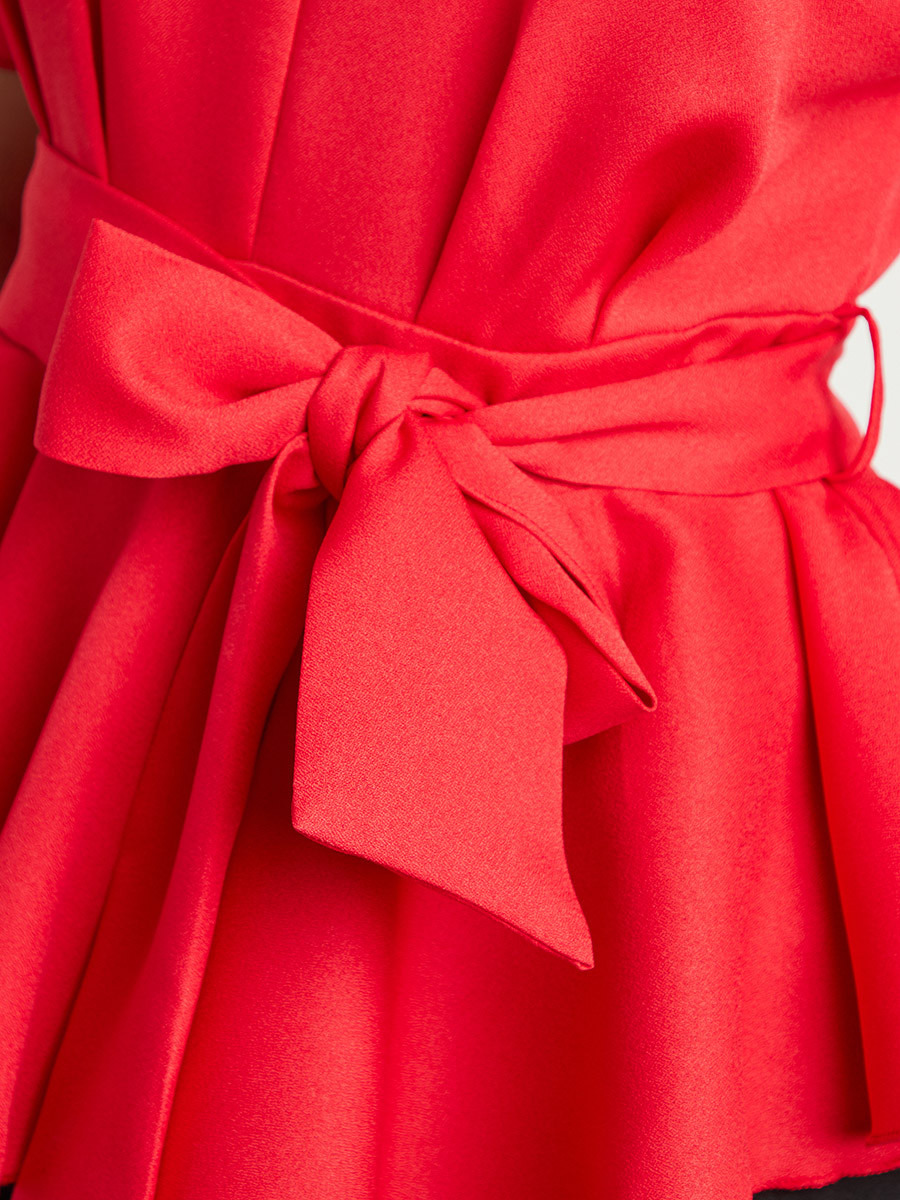 بلوزة سادة بأكمام قصيرة وقصة واسعة من ستايلي-women-clothing-shirtsandblouses-blouses-image-4