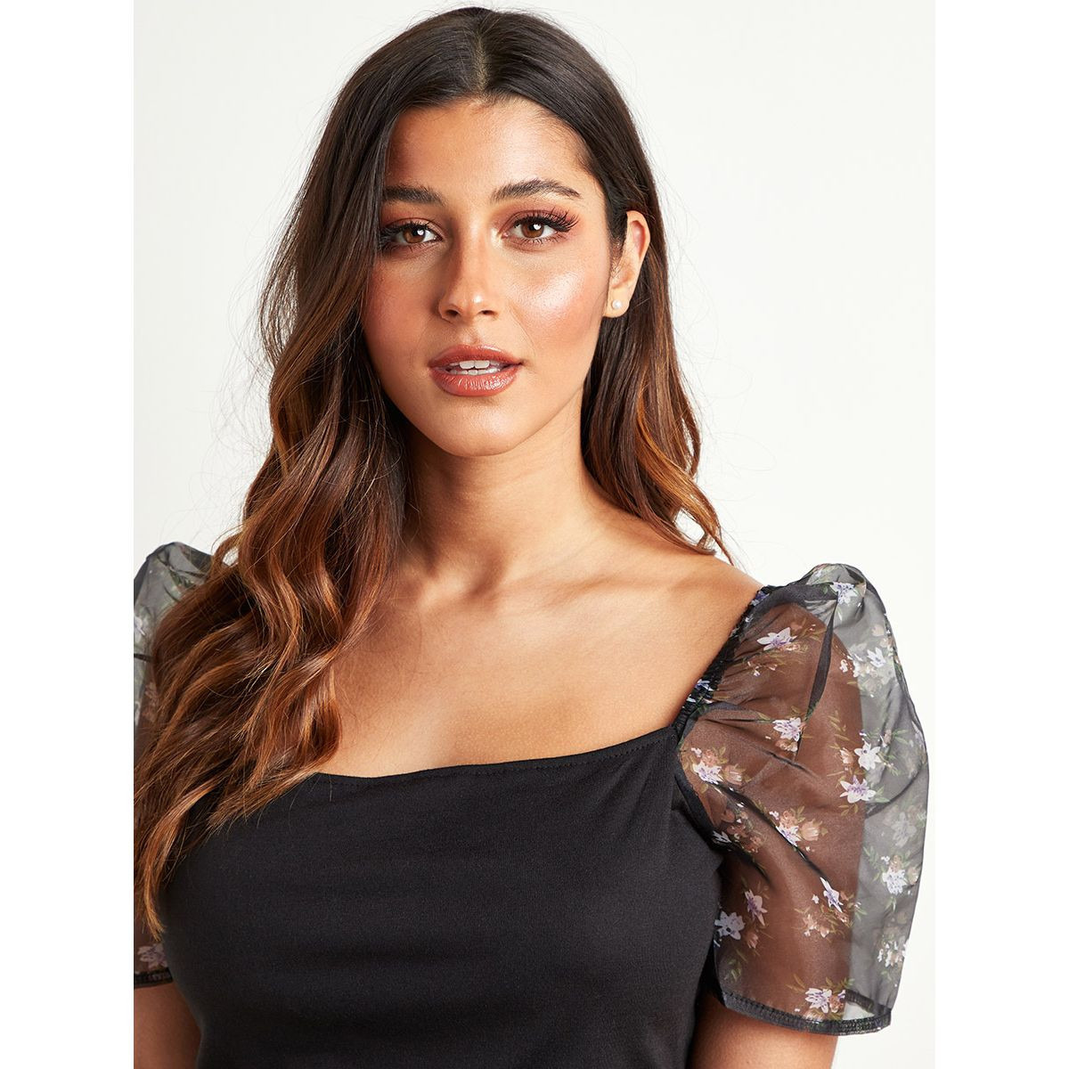 بلوزة بقصة ضيقة وأكمام شفافة من ستايلي-women-clothing-shirtsandblouses-blouses-image-4