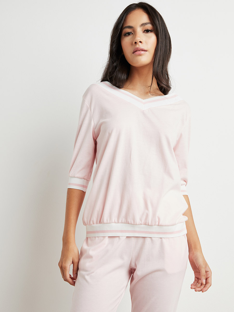 مجموعة من بلوزة وبنطلون مخطط من ستايلي-women-clothing-nightwear-pyjamas-bottoms-image-5