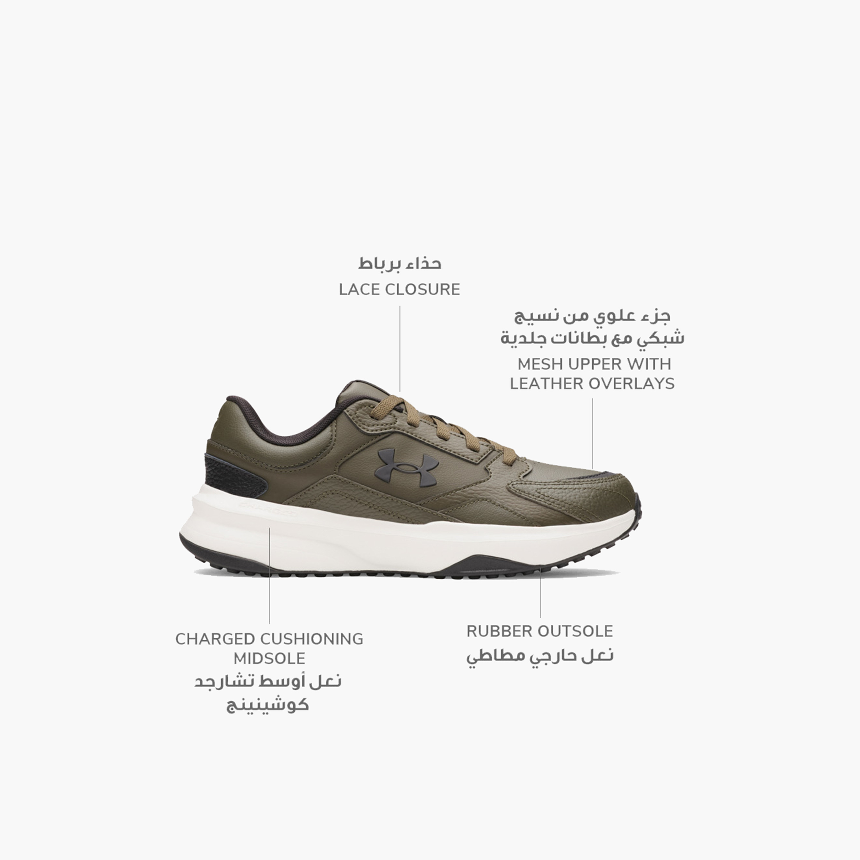 Under Armour Men's Edge Lace-Up Low Ankle Sneakers 3028375 | OE-sports-men-shoes-image-2