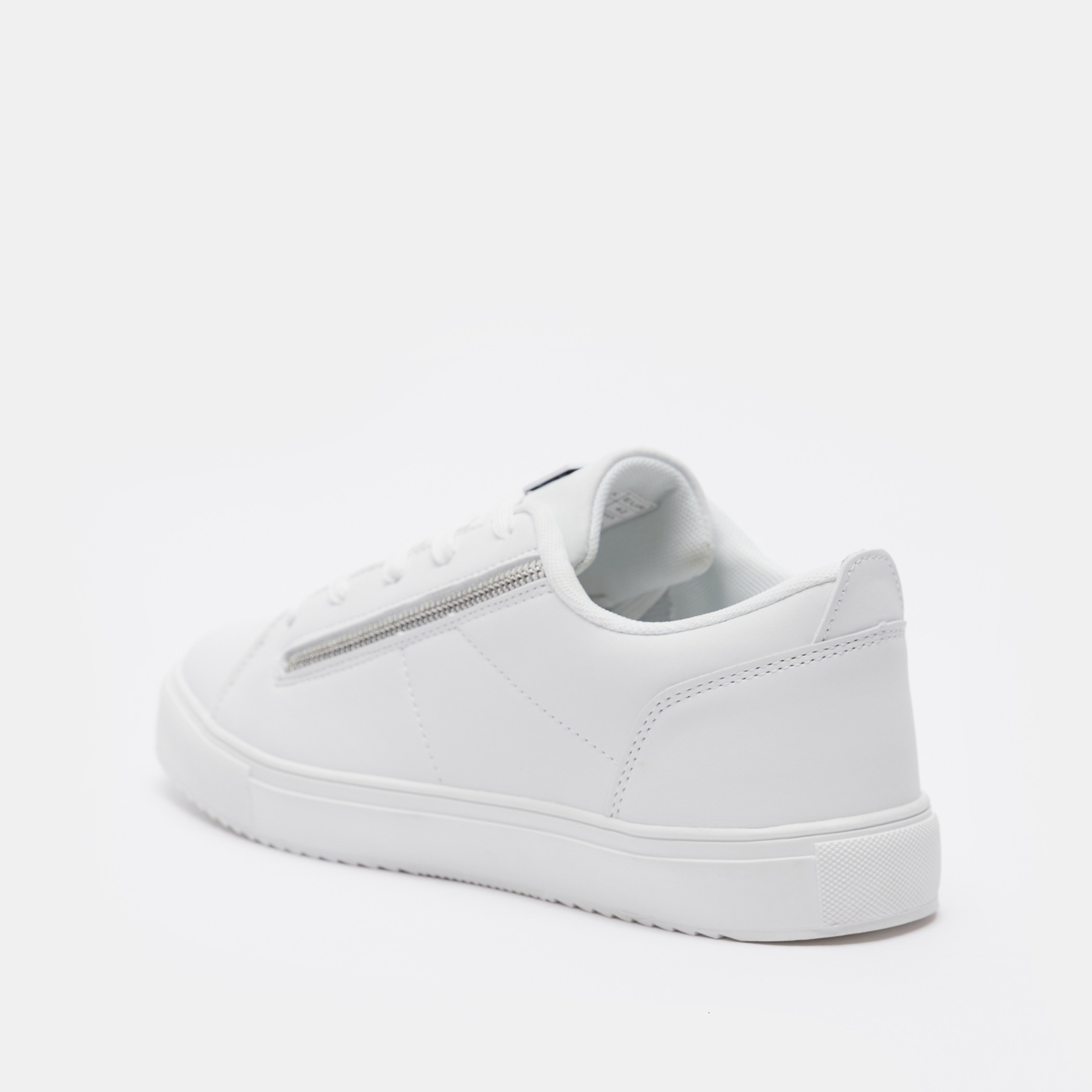 Panelled Low Ankle Sneakers with Lace-Up Closure and Zip Detail-men-shoes-sneakers-image-3