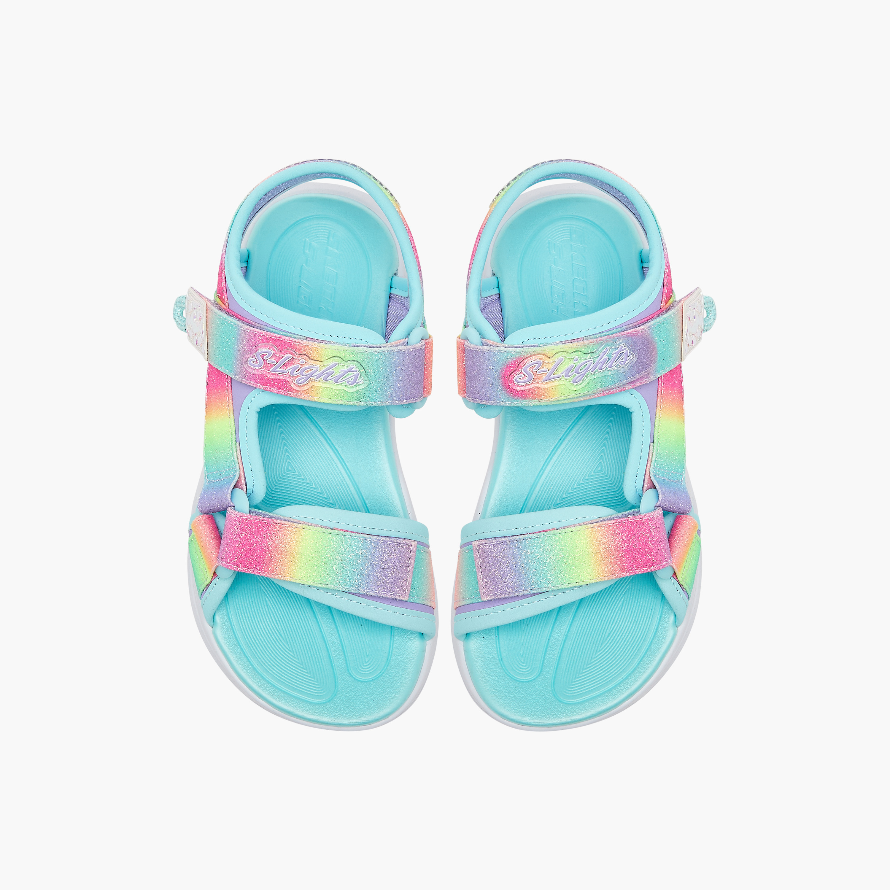 Skechers Girls SOLA GLOW Hook & Loop Strap Sandals 303023L | OE-girls-shoes-sandals-image-1