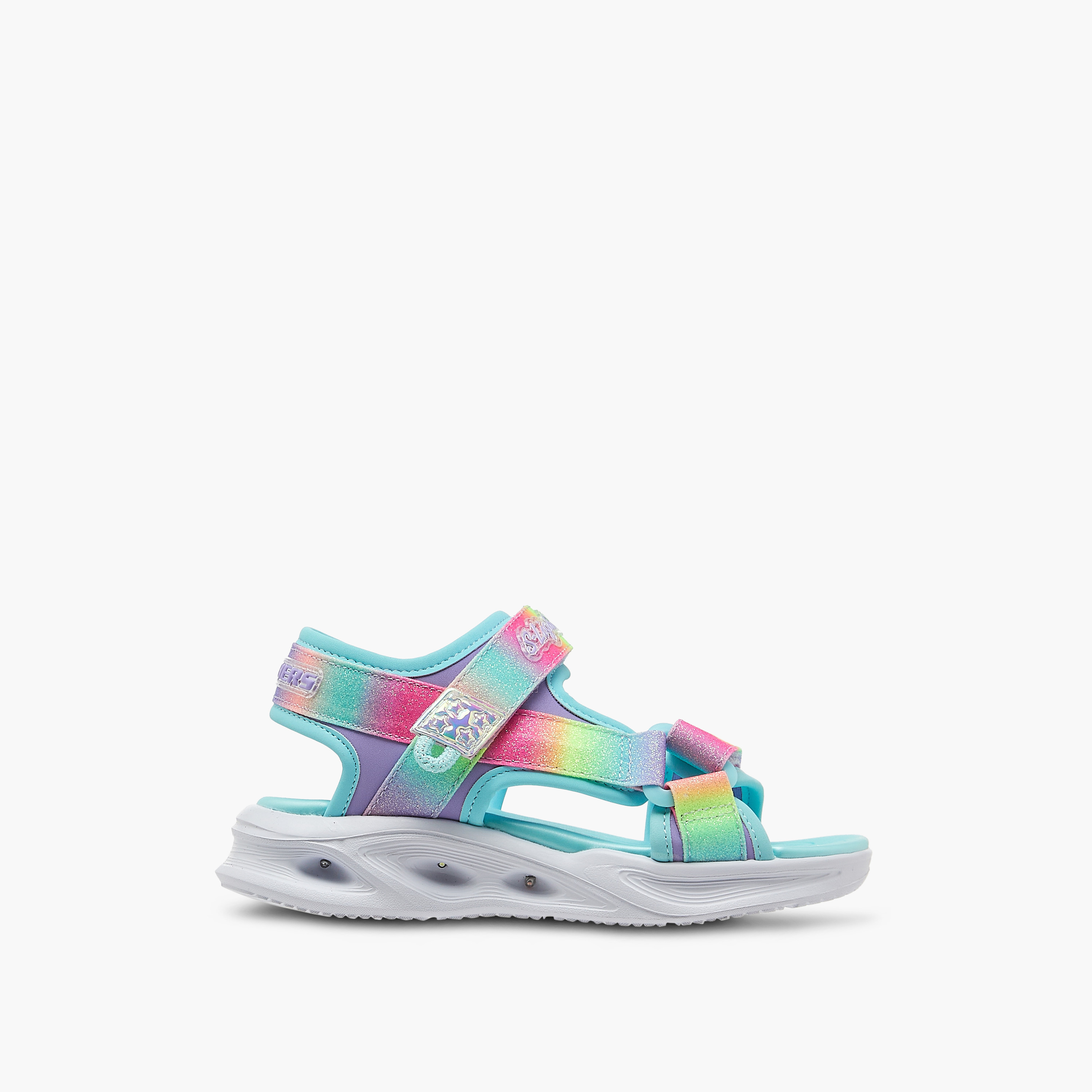 Skechers Girls SOLA GLOW Hook & Loop Strap Sandals 303023L | OE-girls-shoes-sandals-image-2