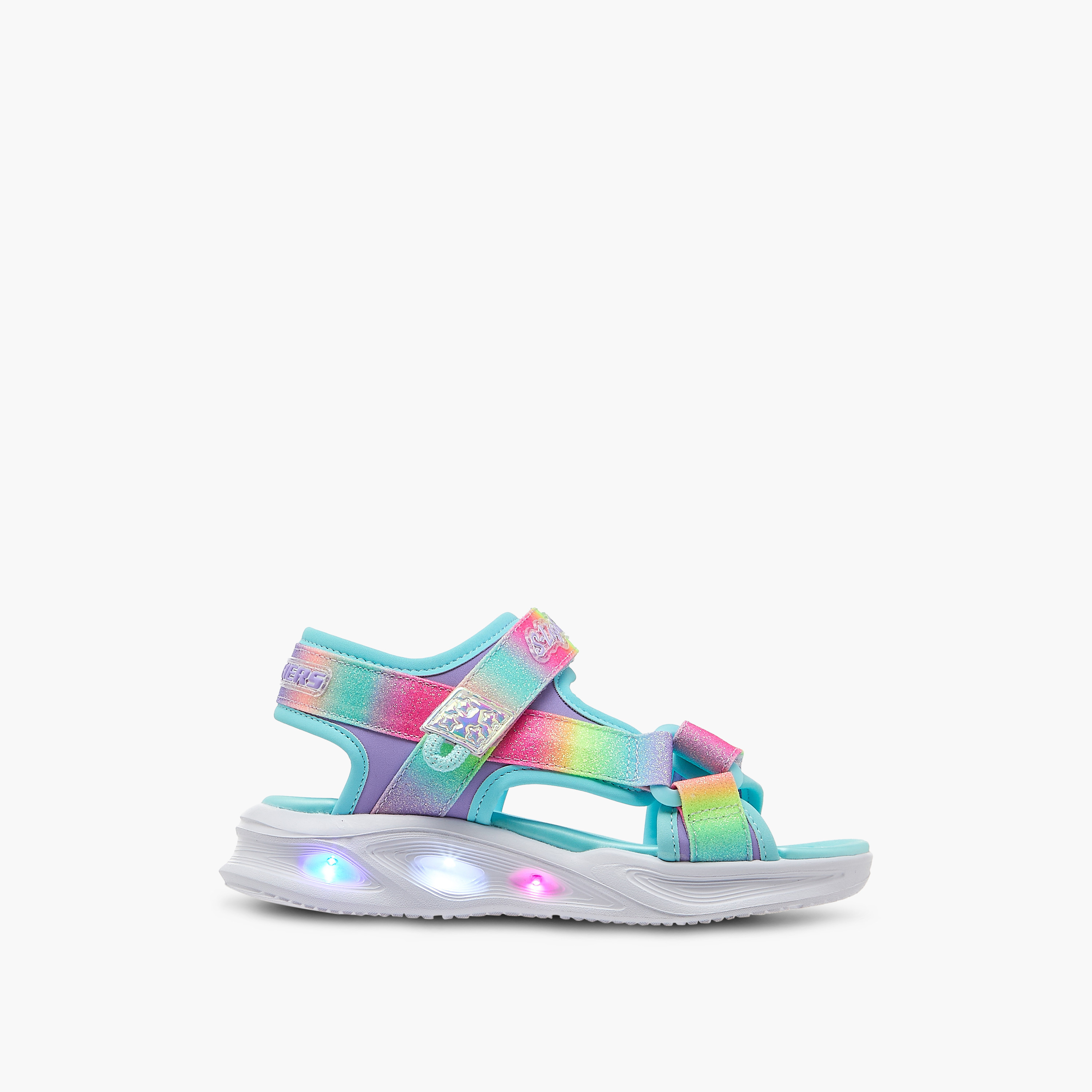 Skechers Girls SOLA GLOW Hook & Loop Strap Sandals 303023L | OE-girls-shoes-sandals-image-5