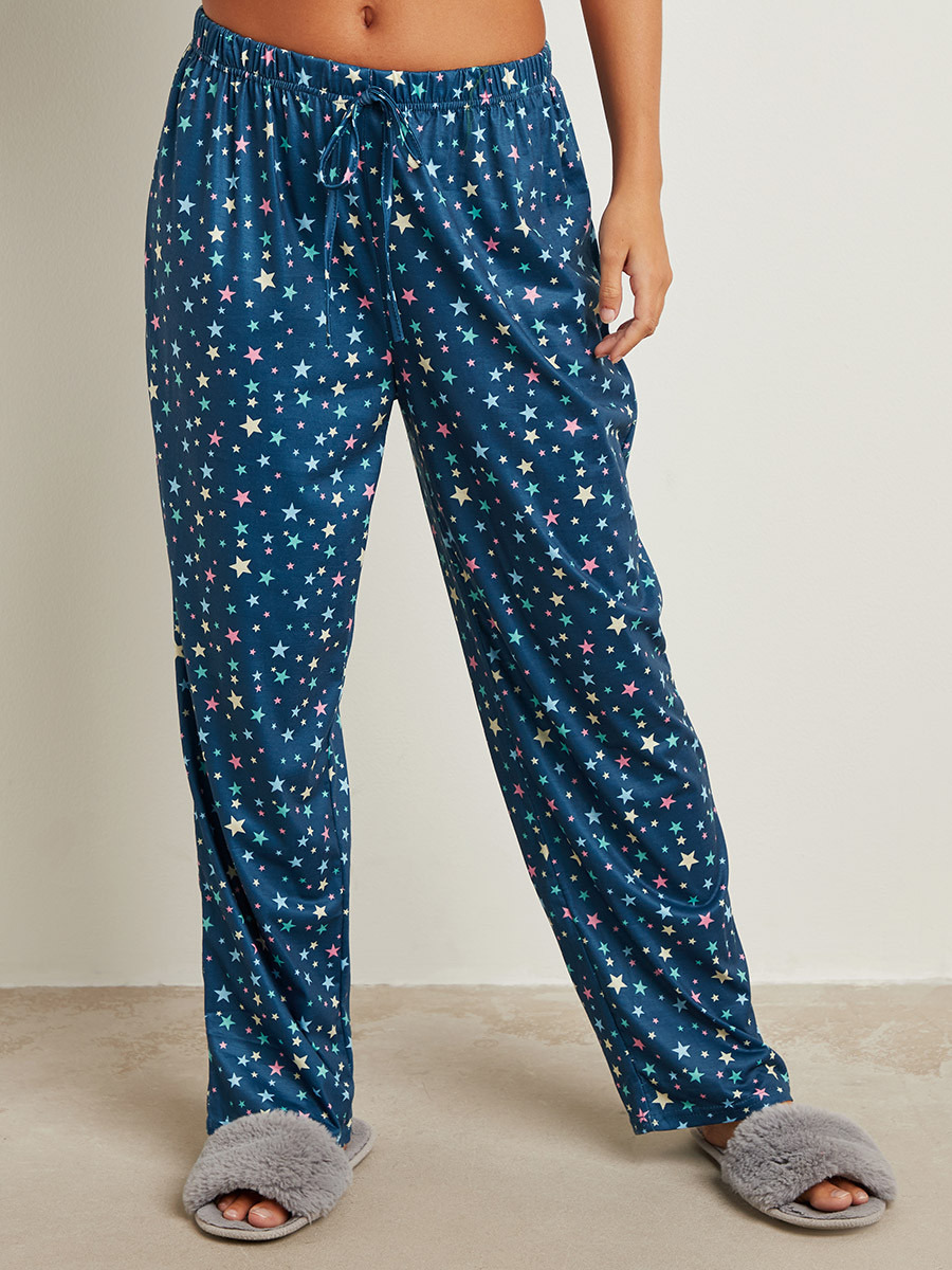 Styli Pack of 2 - Star and Striped Printed Straight Leg Pyjama-women-clothing-nightwear-pyjamas-bottoms-image-2