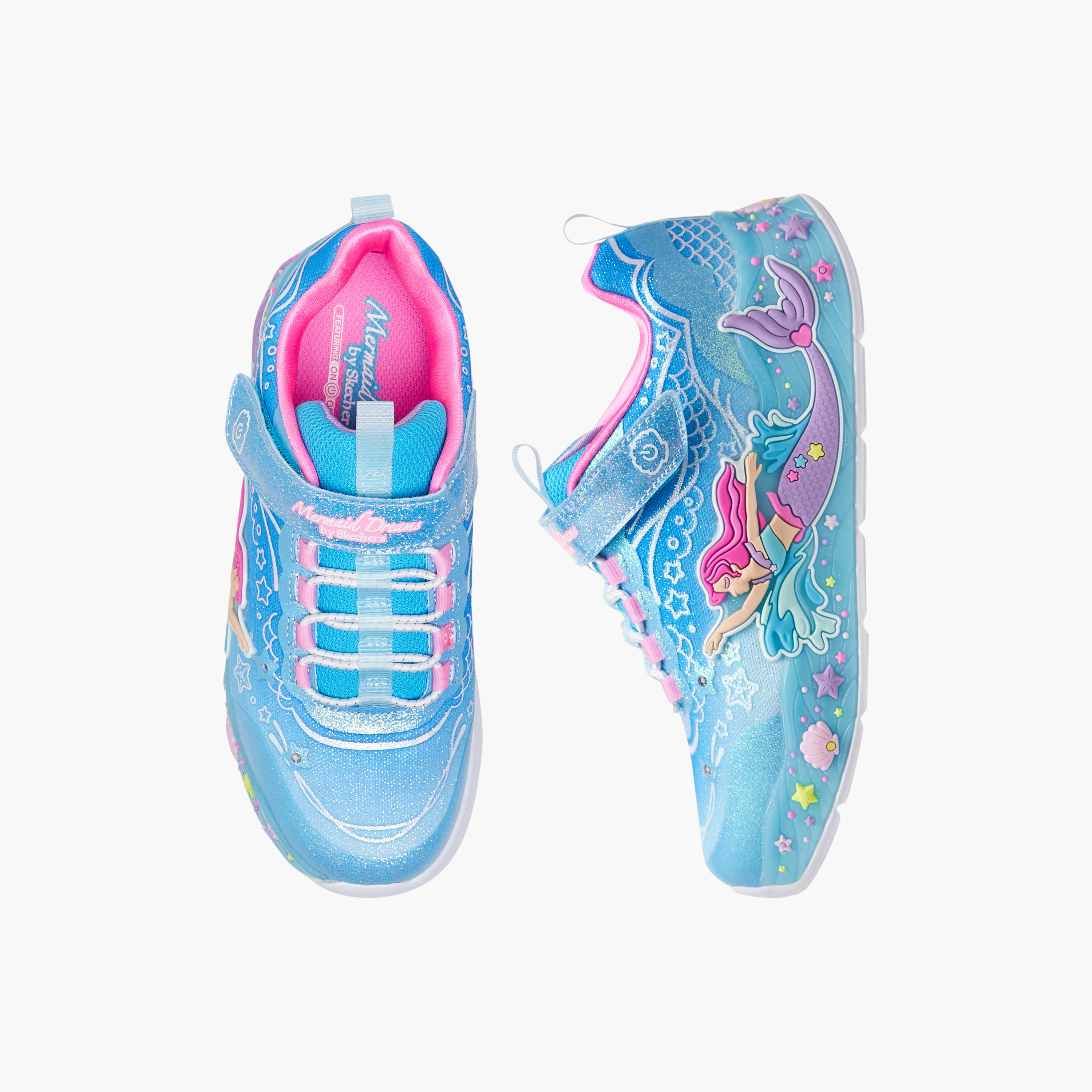 سكيتشرز- حذاء رياضي للبنات بتصميم حورية البحر دريمز بخطاف وحلقة 303060L | OE-girls-shoes-sneakers-image-1