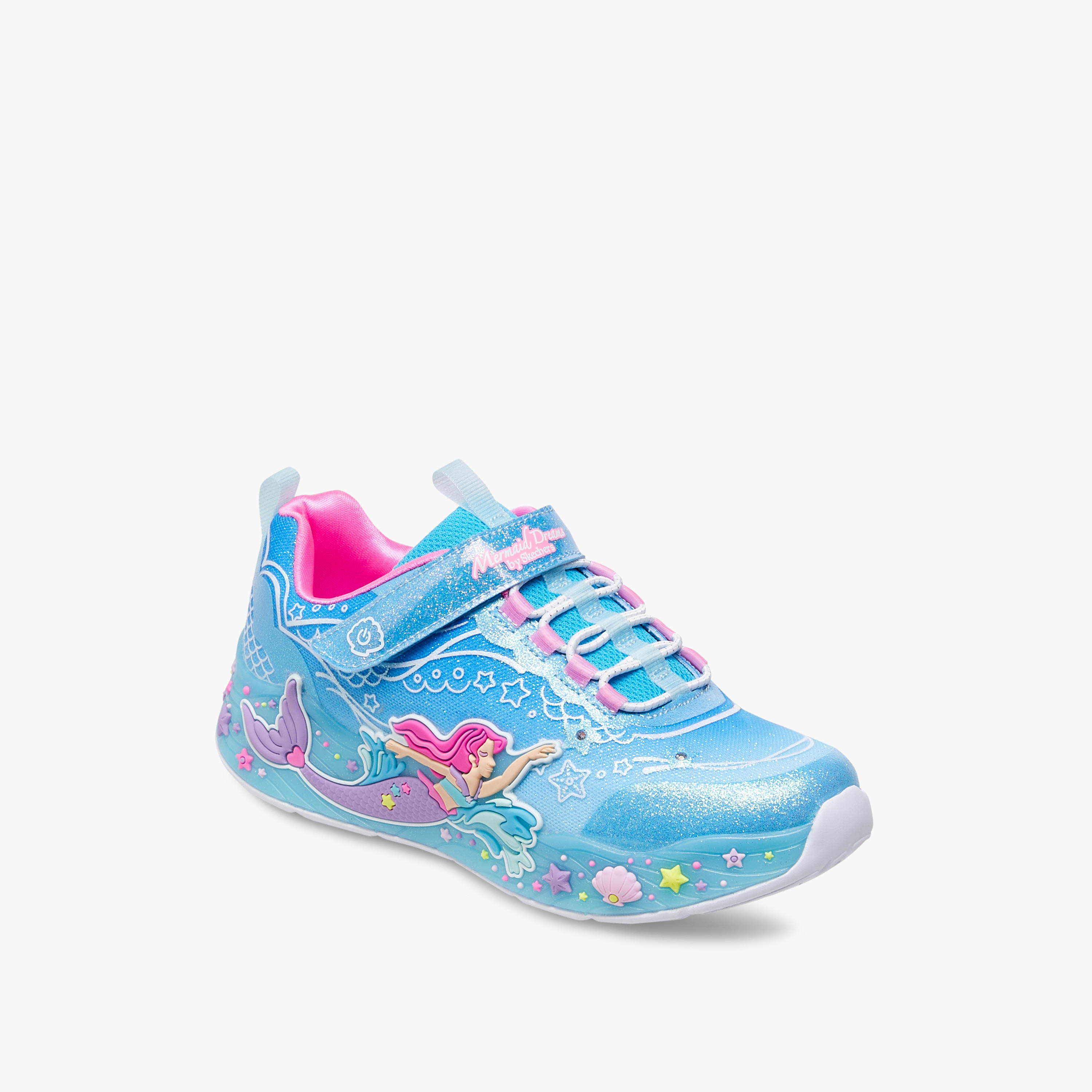سكيتشرز- حذاء رياضي للبنات بتصميم حورية البحر دريمز بخطاف وحلقة 303060L | OE-girls-shoes-sports-image-2