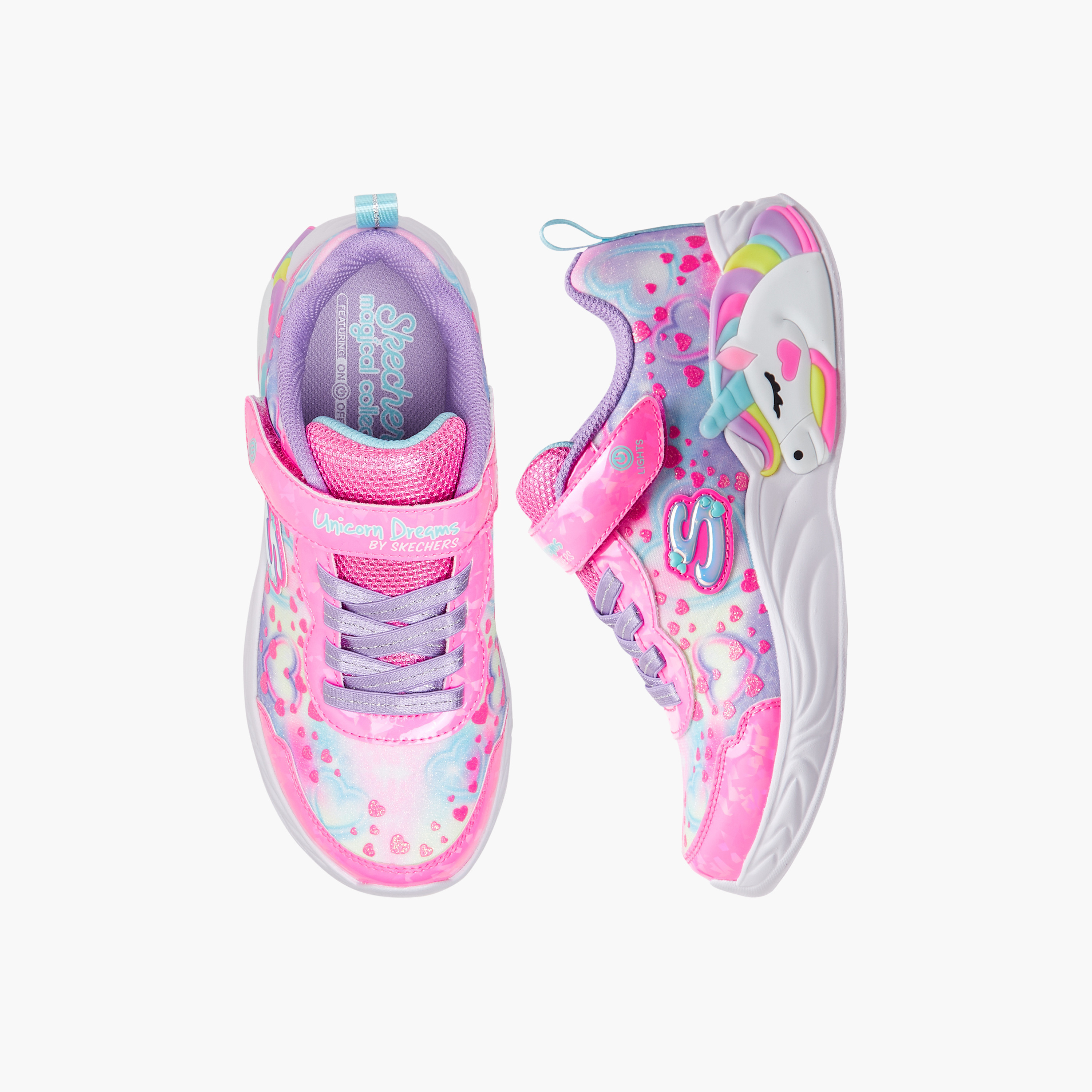 Skechers Girls Unicorn Dreams Hook & Loop Sneakers 303063L | OE-girls-shoes-sneakers-image-1