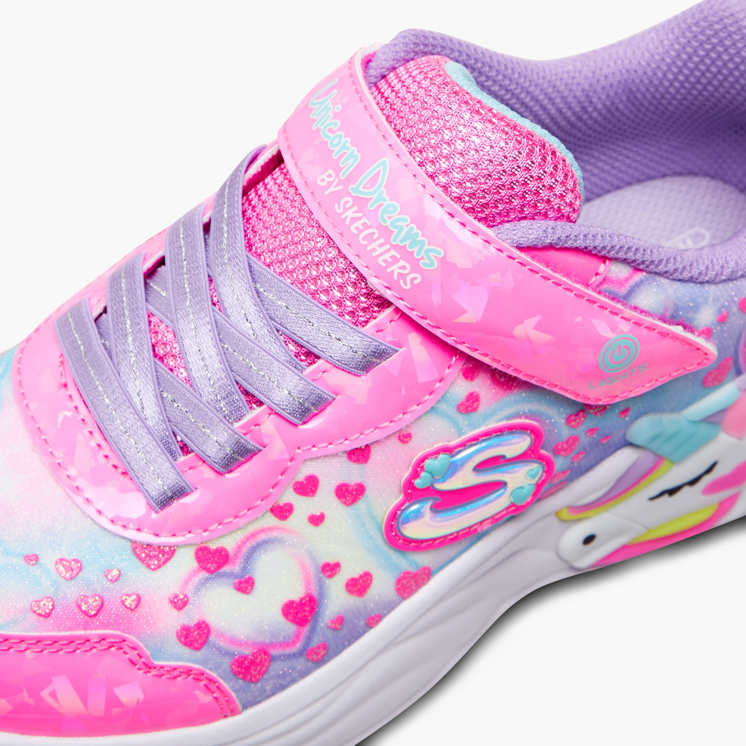 Skechers Girls Unicorn Dreams Hook & Loop Sneakers 303063L | OE-girls-shoes-sneakers-image-4