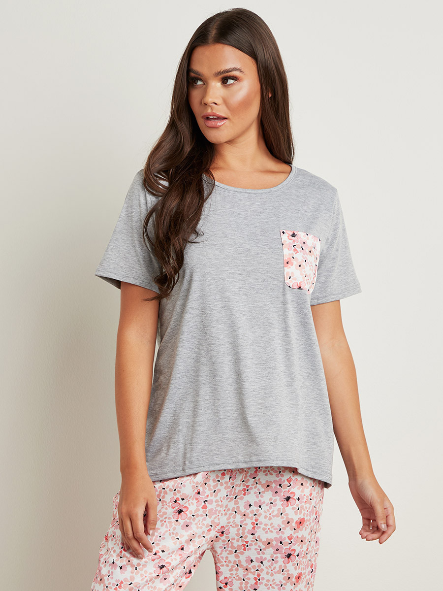 مجموعة من تيشيرت وبنطلون بيجاما مطبوع من ستايلي-women-clothing-nightwear-pyjamas-longsets-image-2