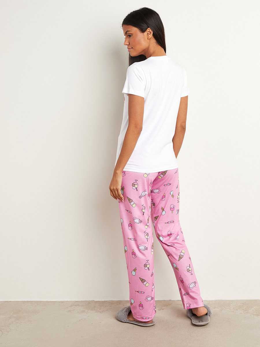 مجموعة من تيشيرت وبنطلون بيجاما من ستايلي-women-clothing-nightwear-pyjamas-bottoms-image-7