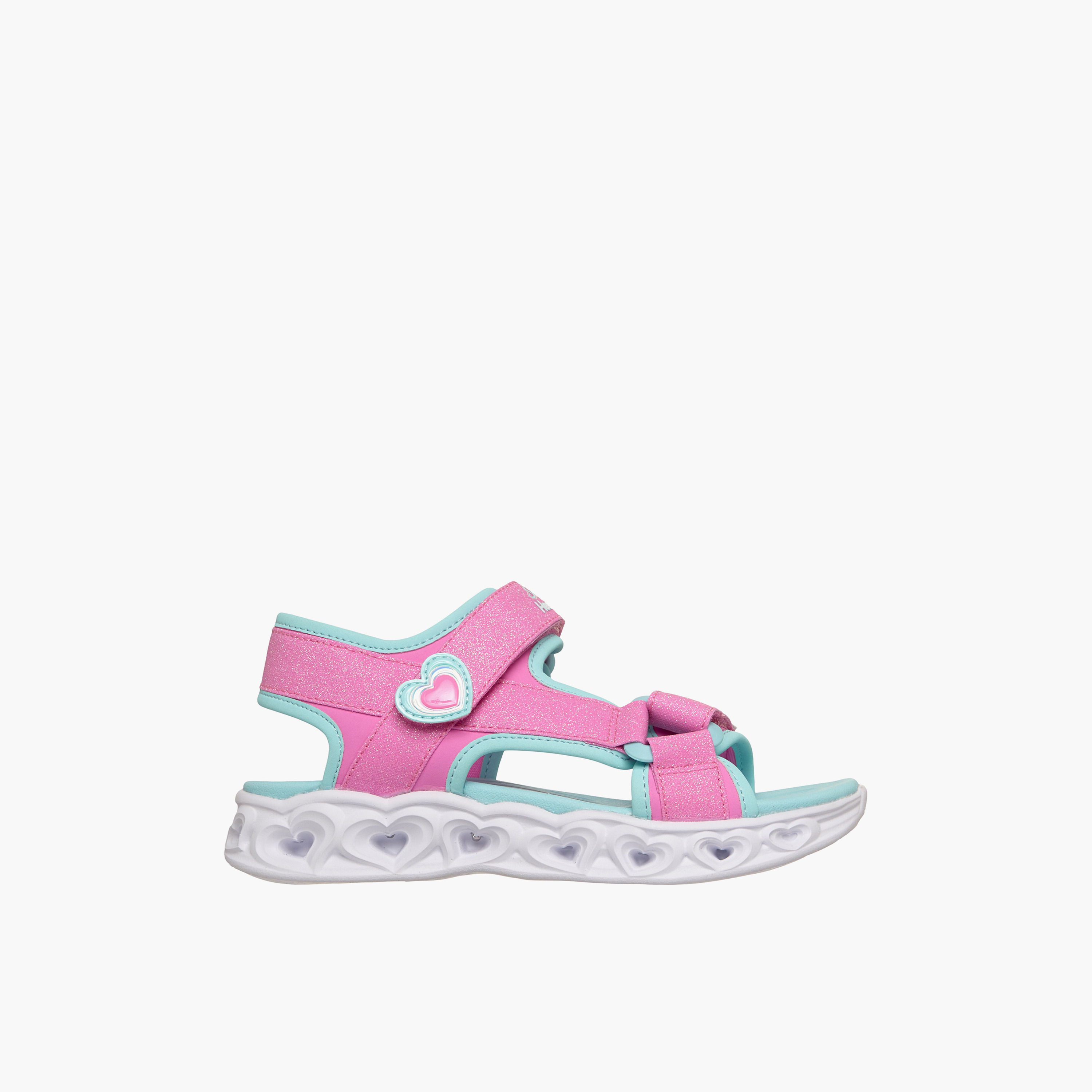 Skechers Girls HEART LIGHTS Hook & Loop Light-Up Sandals-sports-girls-shoes-image-2