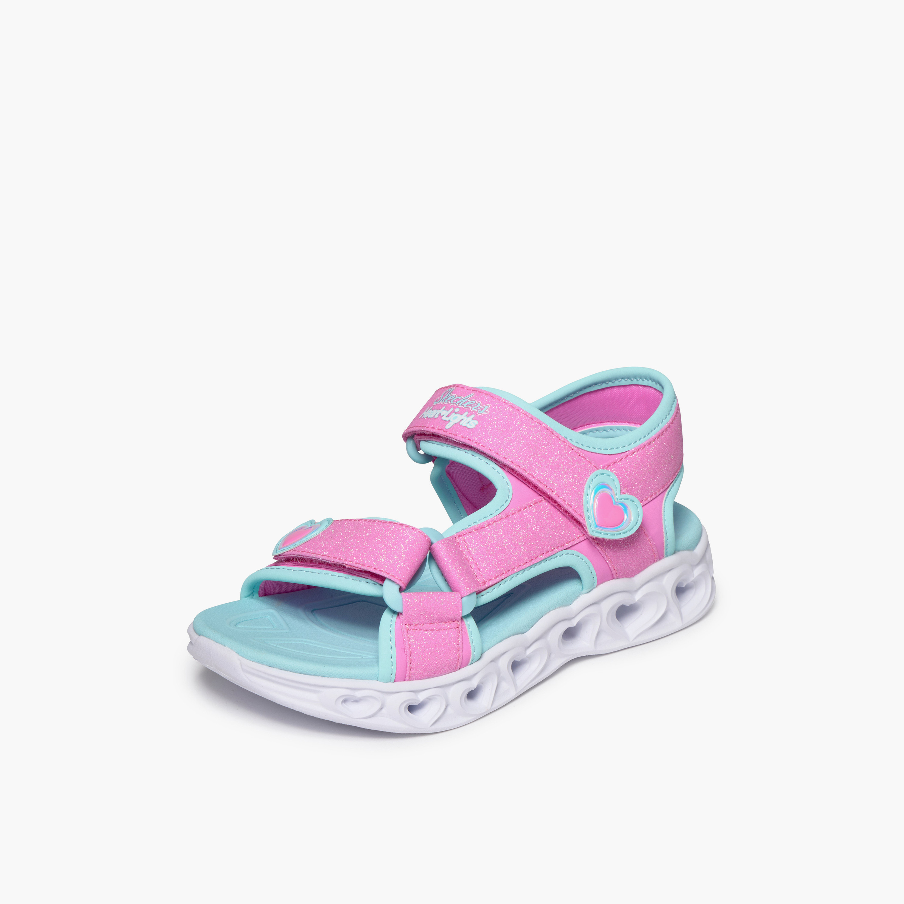Skechers Girls HEART LIGHTS Hook & Loop Light-Up Sandals-sports-girls-shoes-image-3